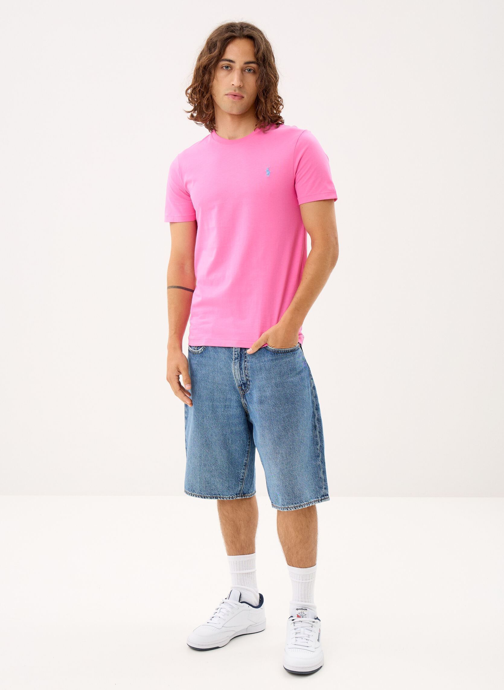 T-Shirts T-shirt ajusté à col rond en jersey 7106 herren rosa Polo Ralph Lauren T-Shirts T-shirt ajusté à col rond en jersey 7106 herren rosa BAJA PINK/C6995