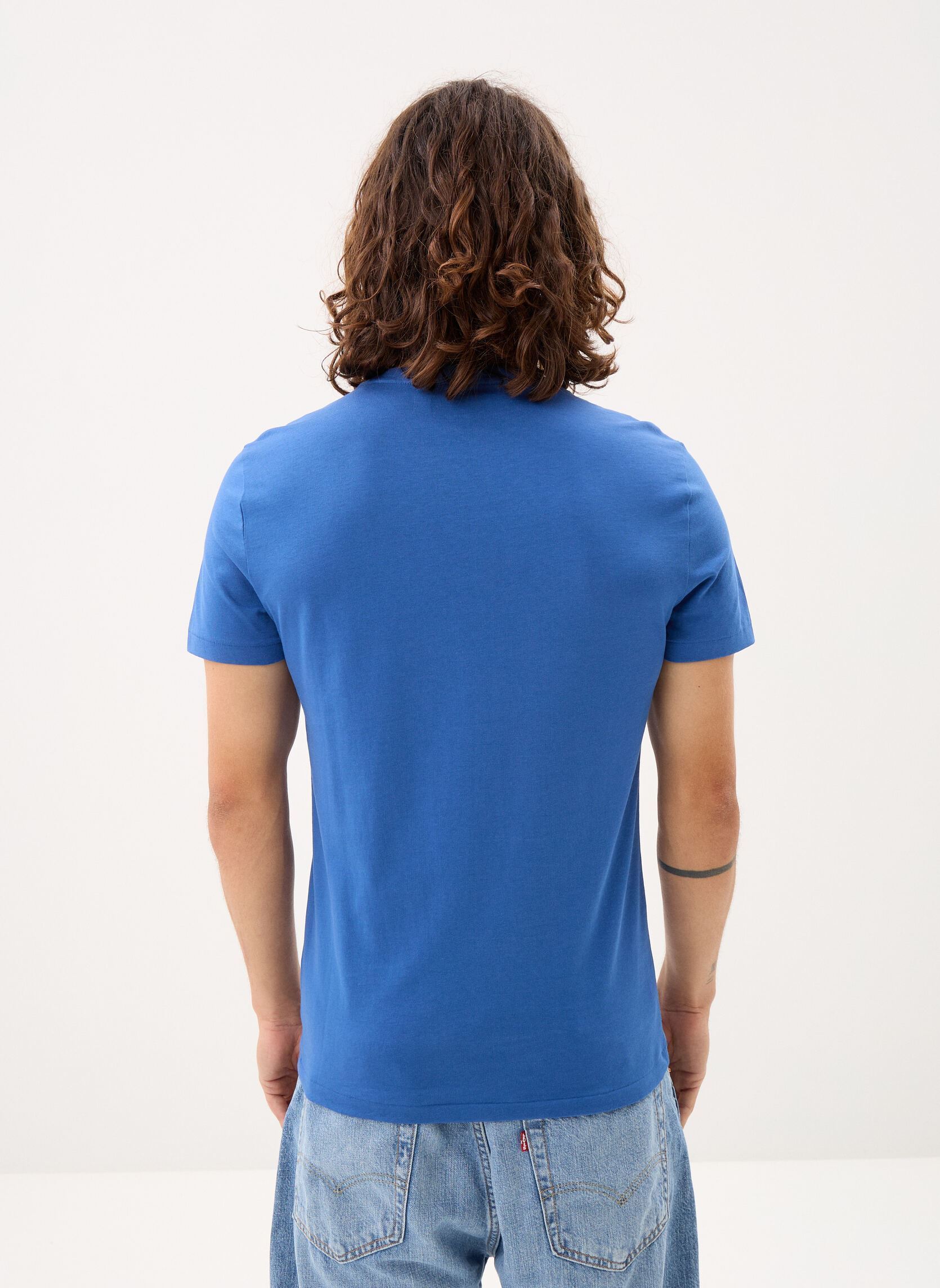 T-Shirts T-shirt ajusté à col rond en jersey 7106 herren blau Polo Ralph Lauren T-Shirts T-shirt ajusté à col rond en jersey 7106 herren blau DUSTY AZURE/C8135