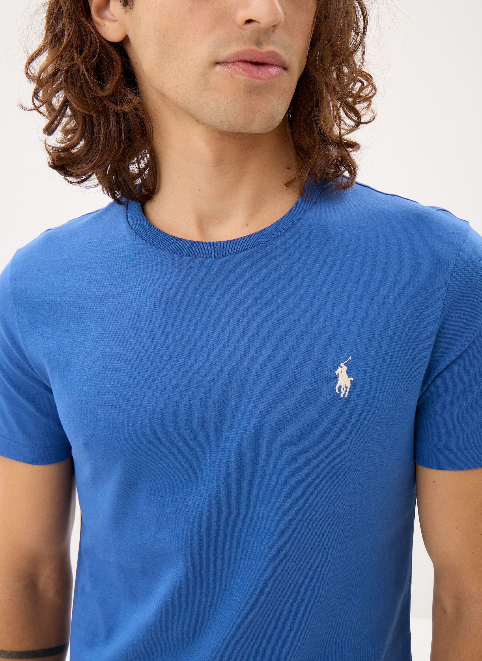T-Shirts T-shirt ajusté à col rond en jersey 7106 herren blau Polo Ralph Lauren T-Shirts T-shirt ajusté à col rond en jersey 7106 herren blau DUSTY AZURE/C8135
