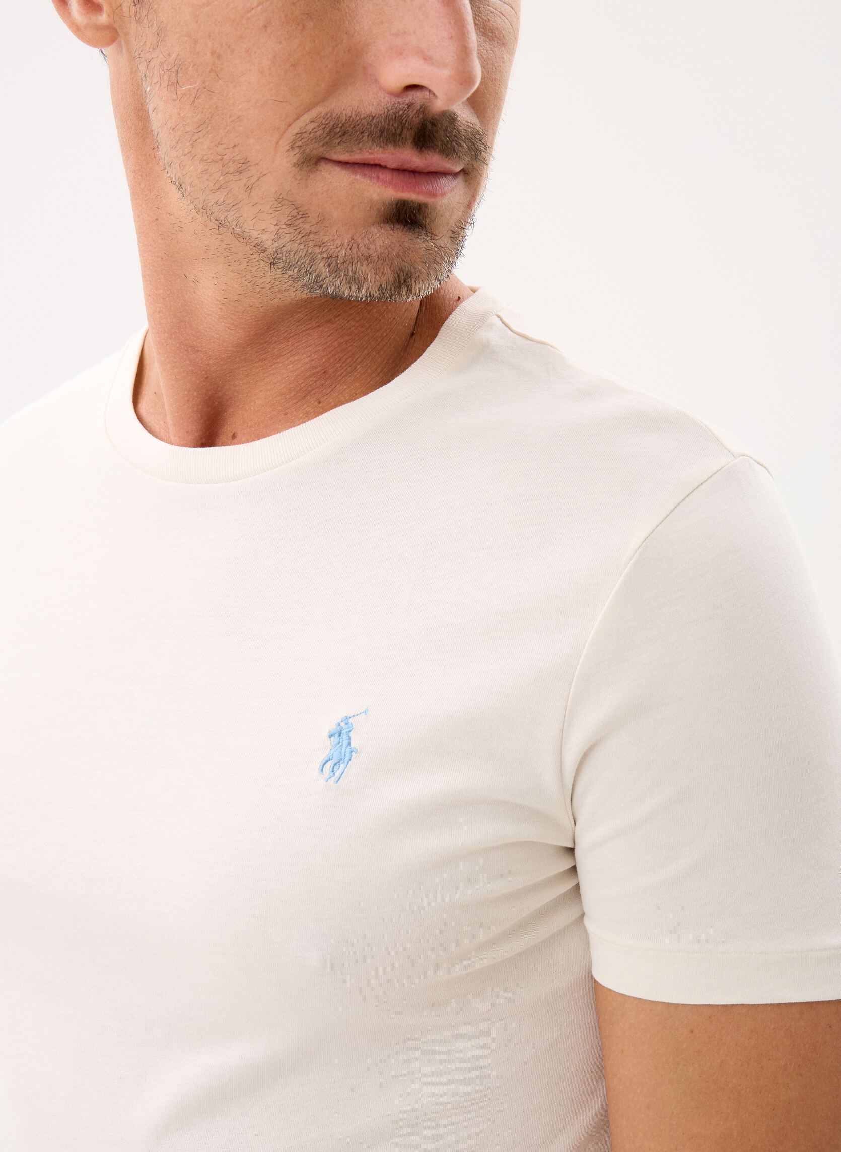 T-shirts T-shirt ajusté à col rond en jersey 7106 heren wit Polo Ralph Lauren T-shirts T-shirt ajusté à col rond en jersey 7106 heren wit ANTIQUE CREAM/C7114
