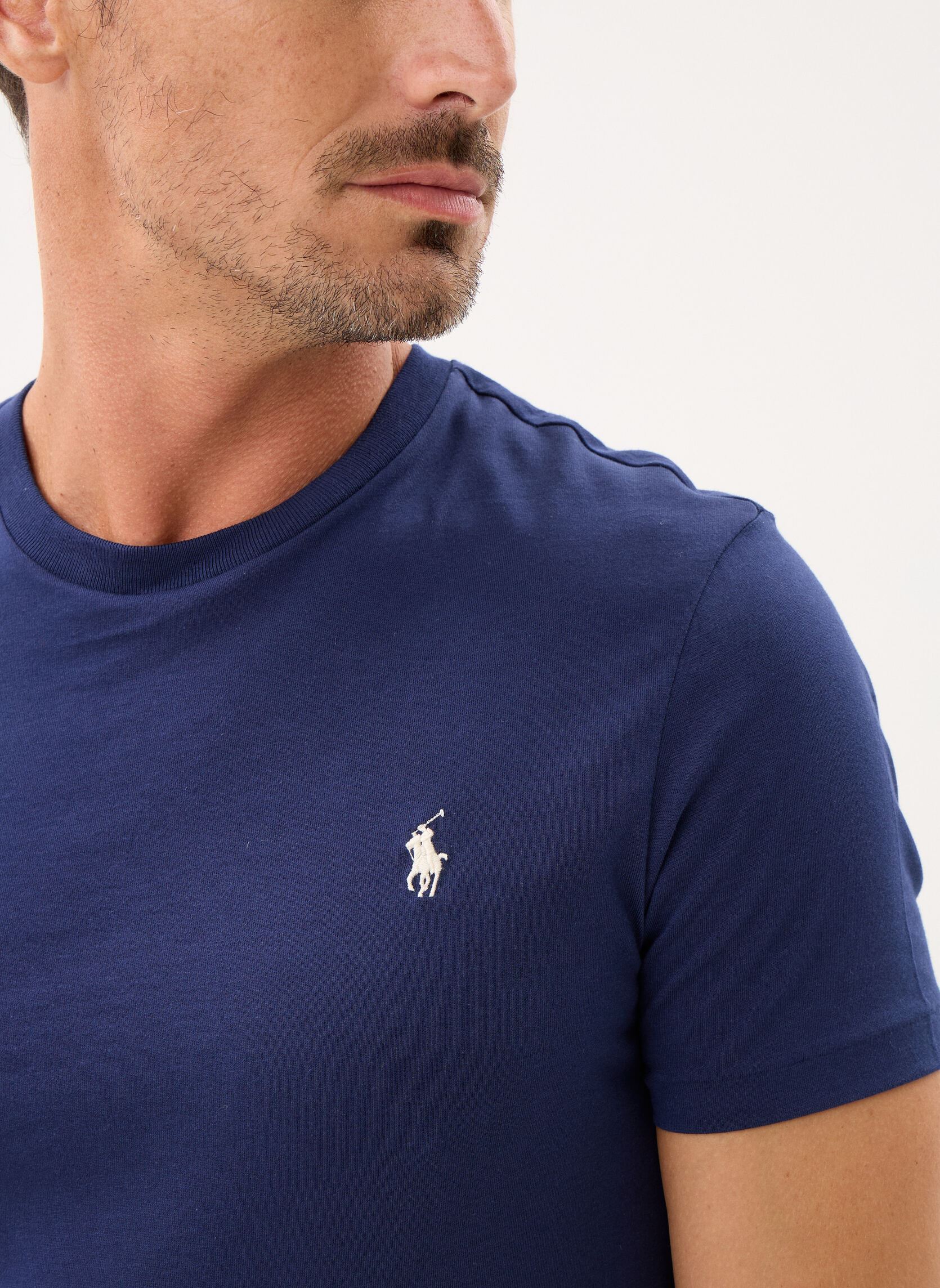 T-shirts T-shirt ajusté à col rond en jersey 7106 heren blauw Polo Ralph Lauren T-shirts T-shirt ajusté à col rond en jersey 7106 heren blauw NEWPORT NAVY/C8125