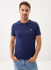T-shirts T-shirt ajusté à col rond en jersey 7106 heren blauw
