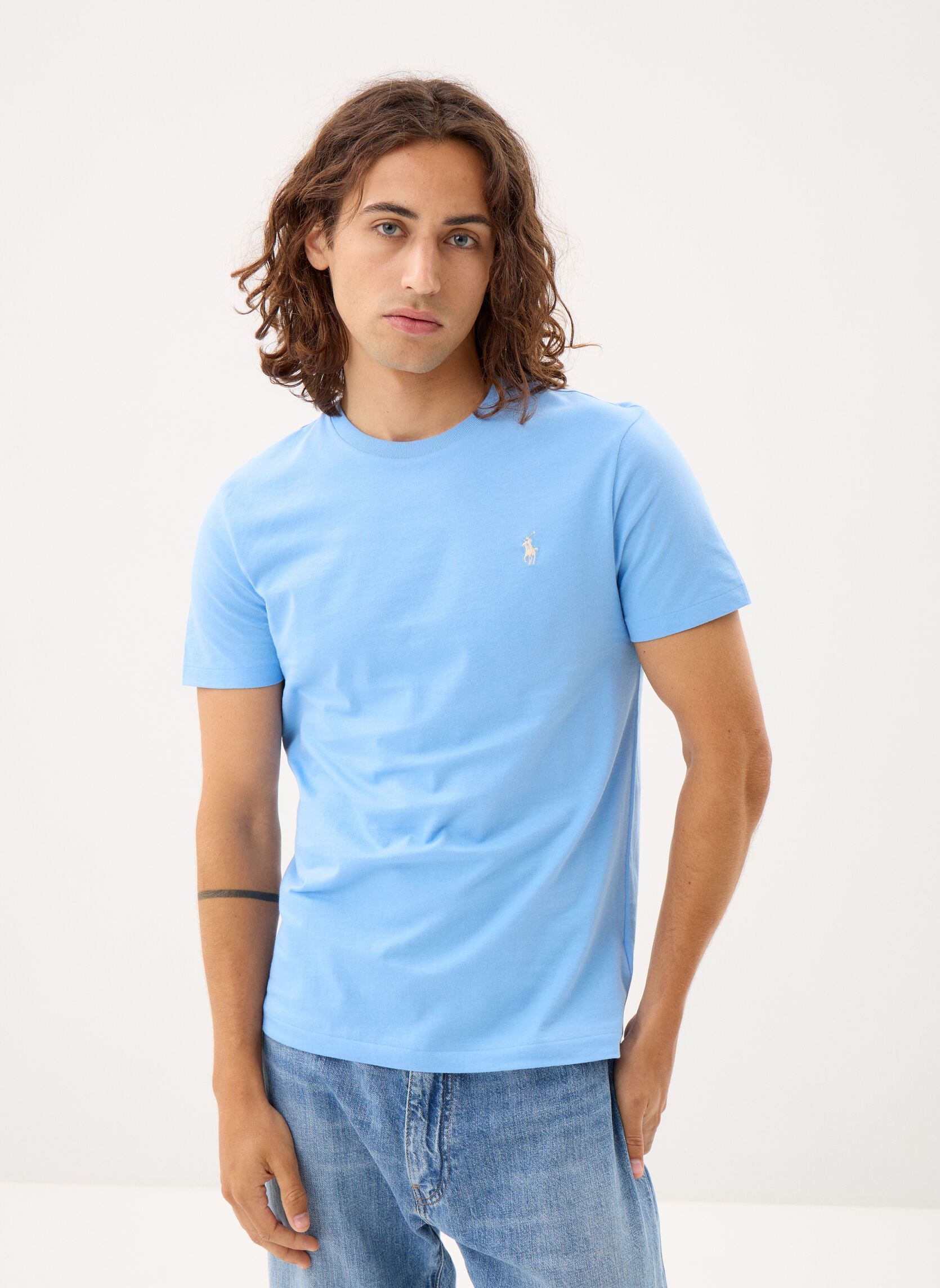 T-Shirts T-shirt ajusté à col rond en jersey 7106 herren blau Polo Ralph Lauren T-Shirts T-shirt ajusté à col rond en jersey 7106 herren blau BLUE LAGOON/C8125