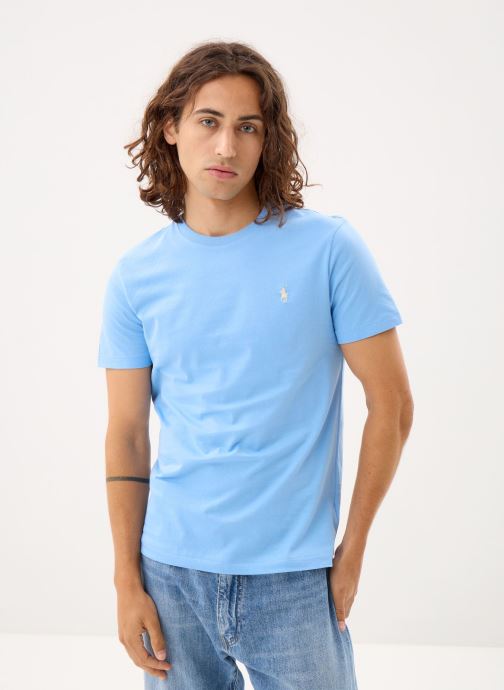 Polo Ralph Lauren Tee-shirts T-shirt ajusté à col rond en jersey 7106 homme bleu