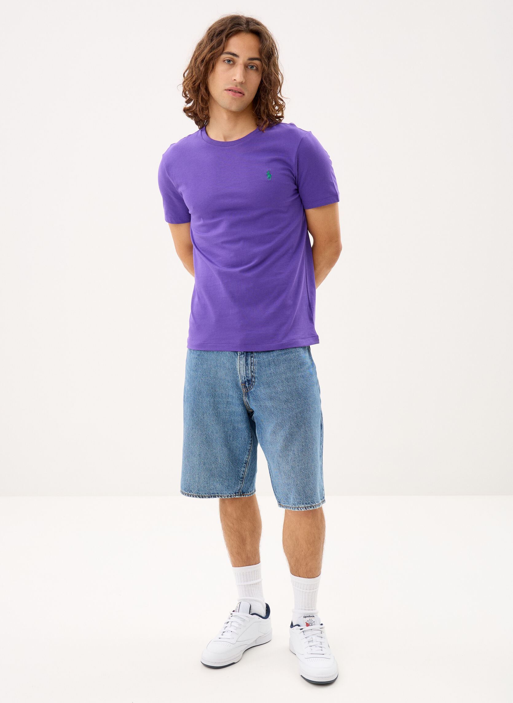Tee-shirts T-shirt ajusté à col rond en jersey 7106 homme violet Polo Ralph Lauren Tee-shirts T-shirt ajusté à col rond en jersey 7106 homme violet CABANA PURPLE/C5223