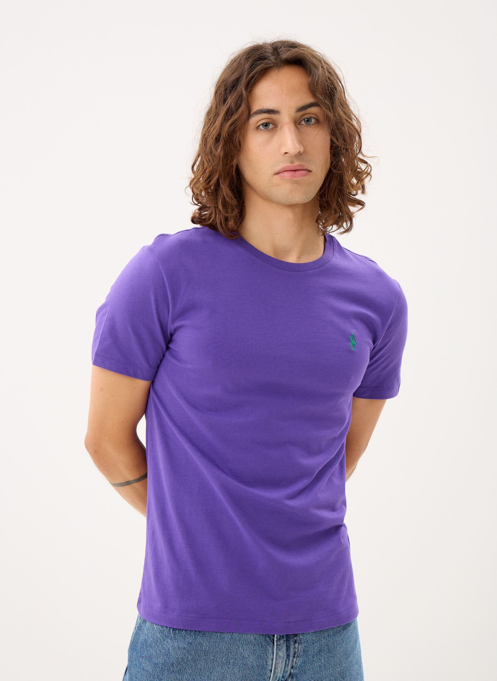 Tee-shirts T-shirt ajusté à col rond en jersey 7106 homme violet Polo Ralph Lauren Tee-shirts T-shirt ajusté à col rond en jersey 7106 homme violet CABANA PURPLE/C5223