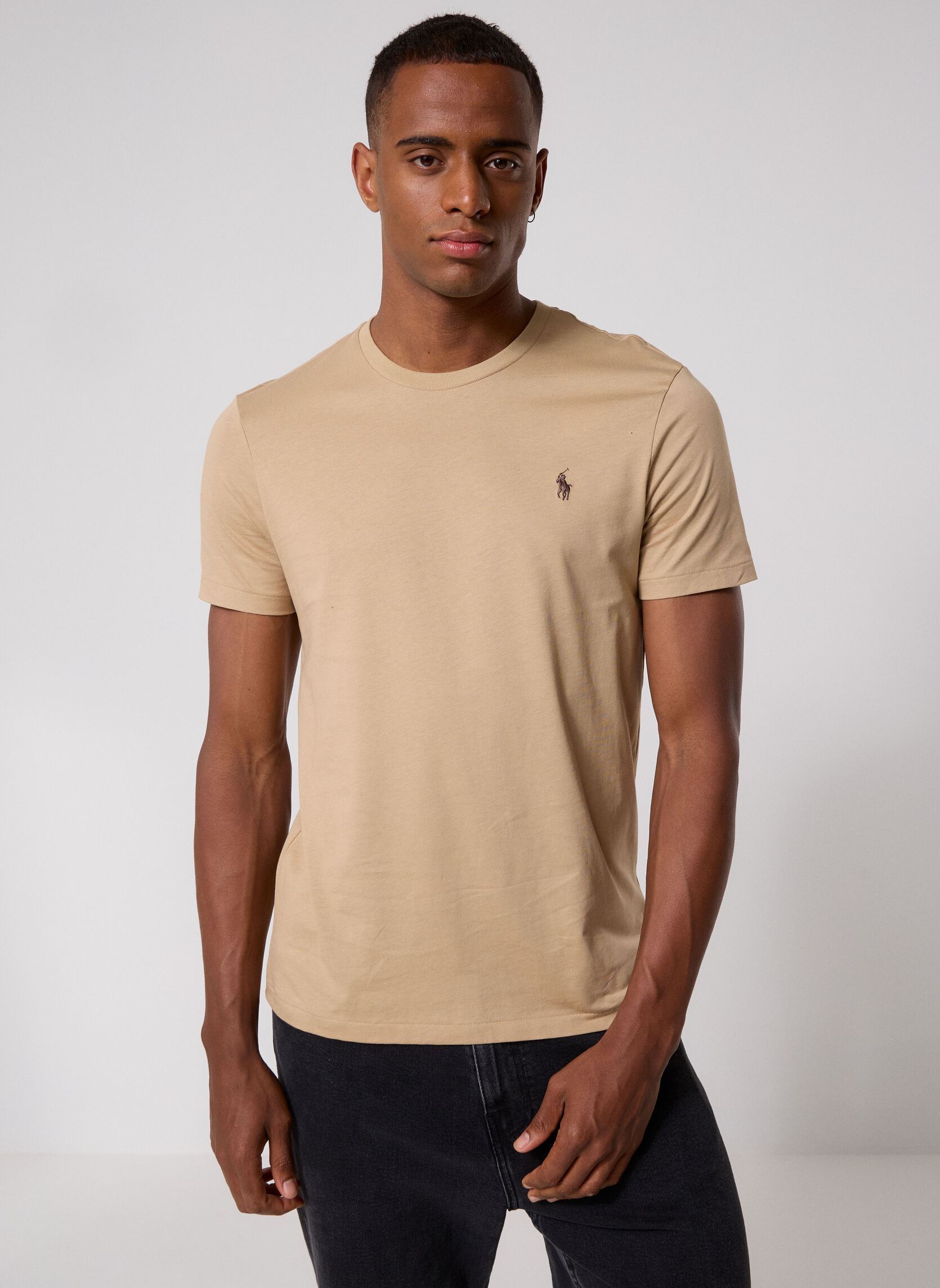 Vêtements Polo Ralph Lauren T shirt ajusté à col rond en jersey 7106 pour Homme