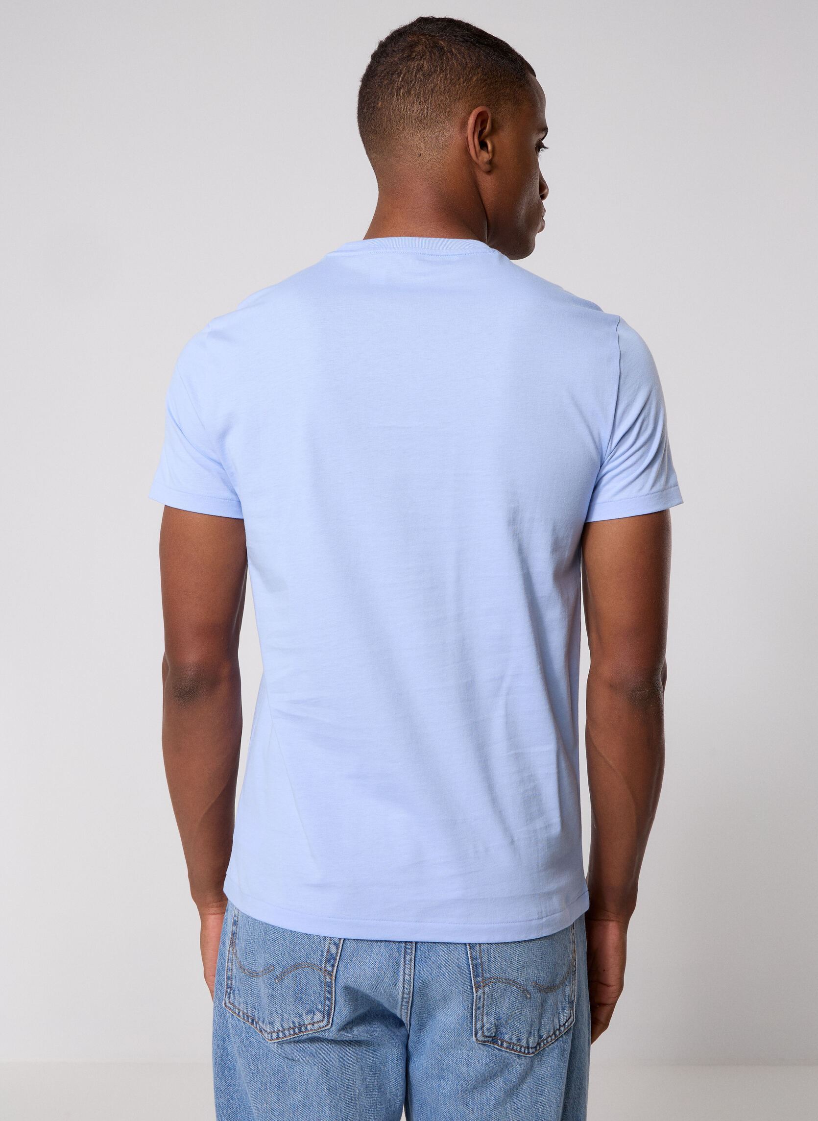 T-Shirts T-shirt ajusté à col rond en jersey 7106 herren blau Polo Ralph Lauren T-Shirts T-shirt ajusté à col rond en jersey 7106 herren blau PEBBLE BLUE/C3115