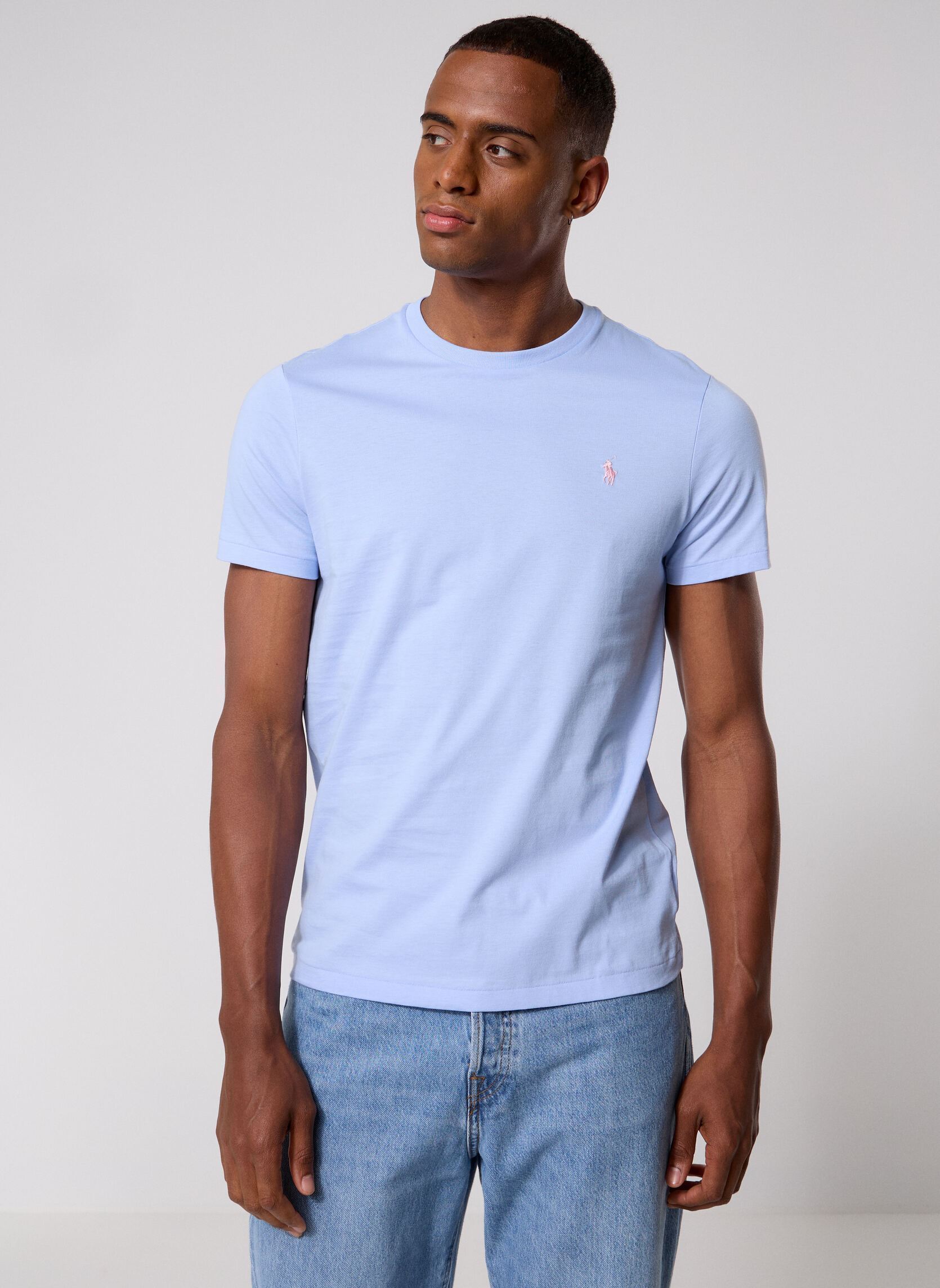 T-Shirts T-shirt ajusté à col rond en jersey 7106 herren blau Polo Ralph Lauren T-Shirts T-shirt ajusté à col rond en jersey 7106 herren blau PEBBLE BLUE/C3115
