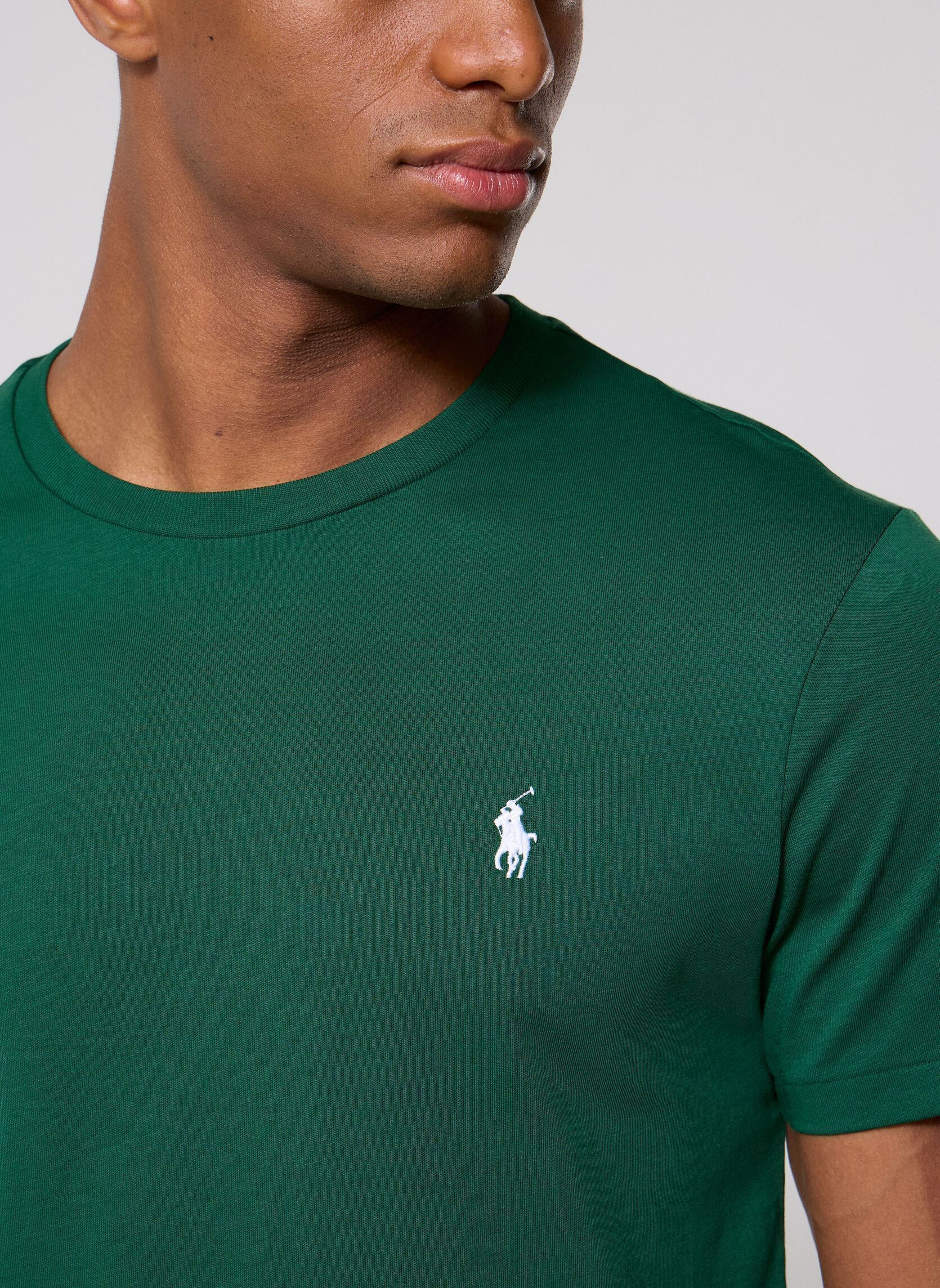 Tee-shirts T-shirt ajusté à col rond en jersey 7106 homme vert Polo Ralph Lauren Tee-shirts T-shirt ajusté à col rond en jersey 7106 homme vert NEW FOREST/C1730
