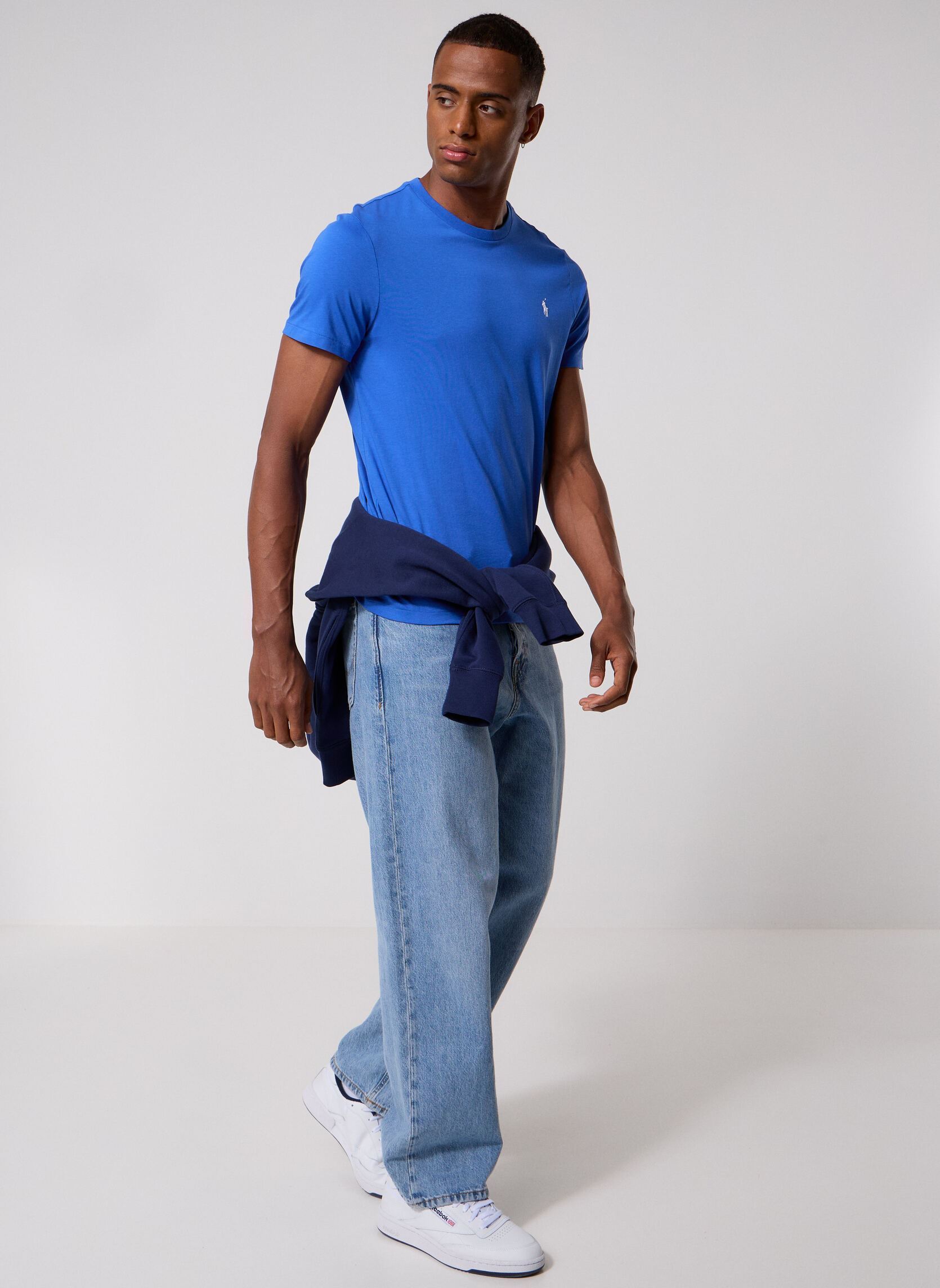 Tee-shirts T-shirt ajusté à col rond en jersey 7106 homme bleu Polo Ralph Lauren Tee-shirts T-shirt ajusté à col rond en jersey 7106 homme bleu NEW IRIS BLUE/C1730