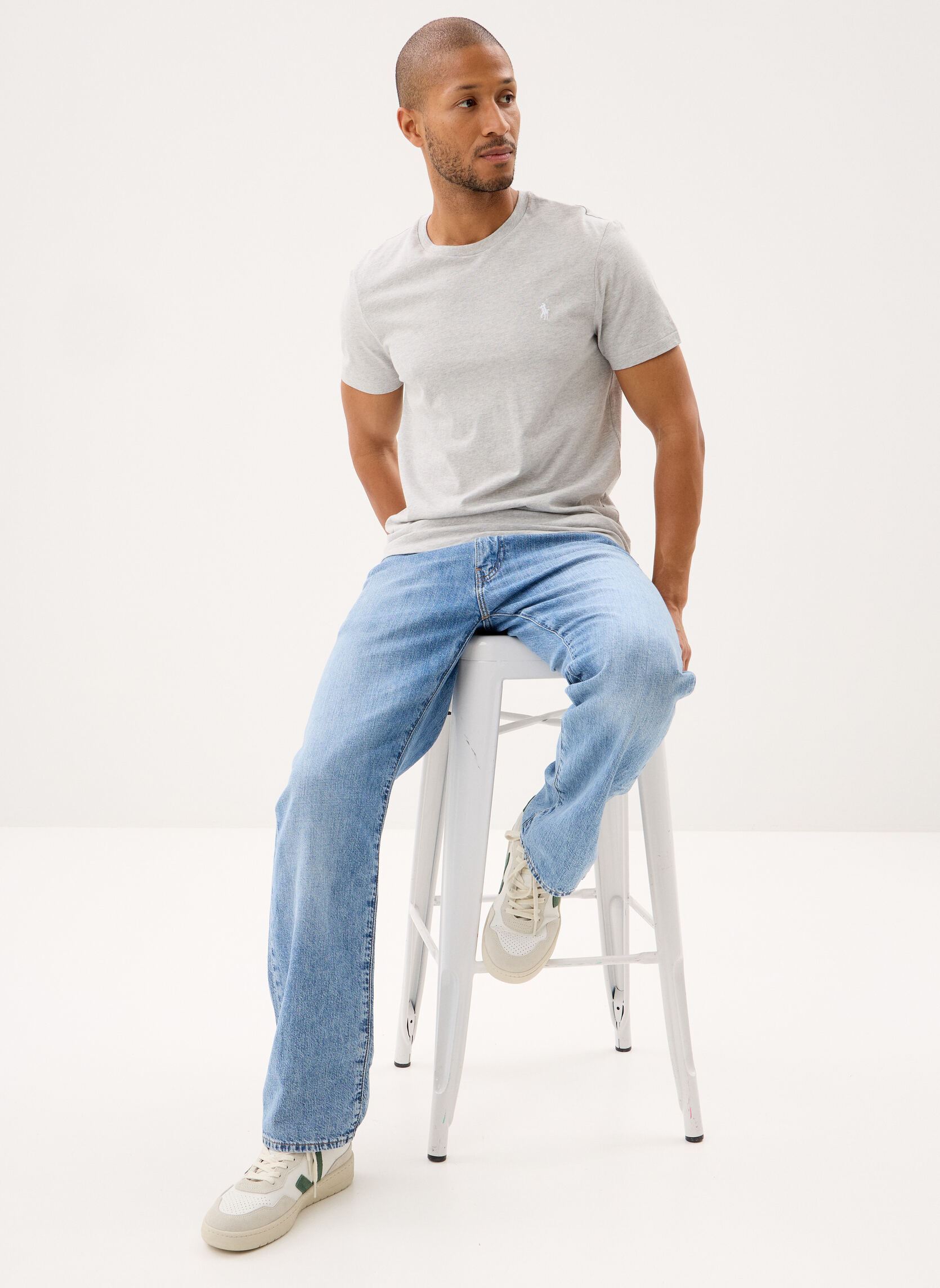T-Shirts T-shirt ajusté à col rond en jersey 7106 herren grau Polo Ralph Lauren T-Shirts T-shirt ajusté à col rond en jersey 7106 herren grau SPRING HEATHER/C1730