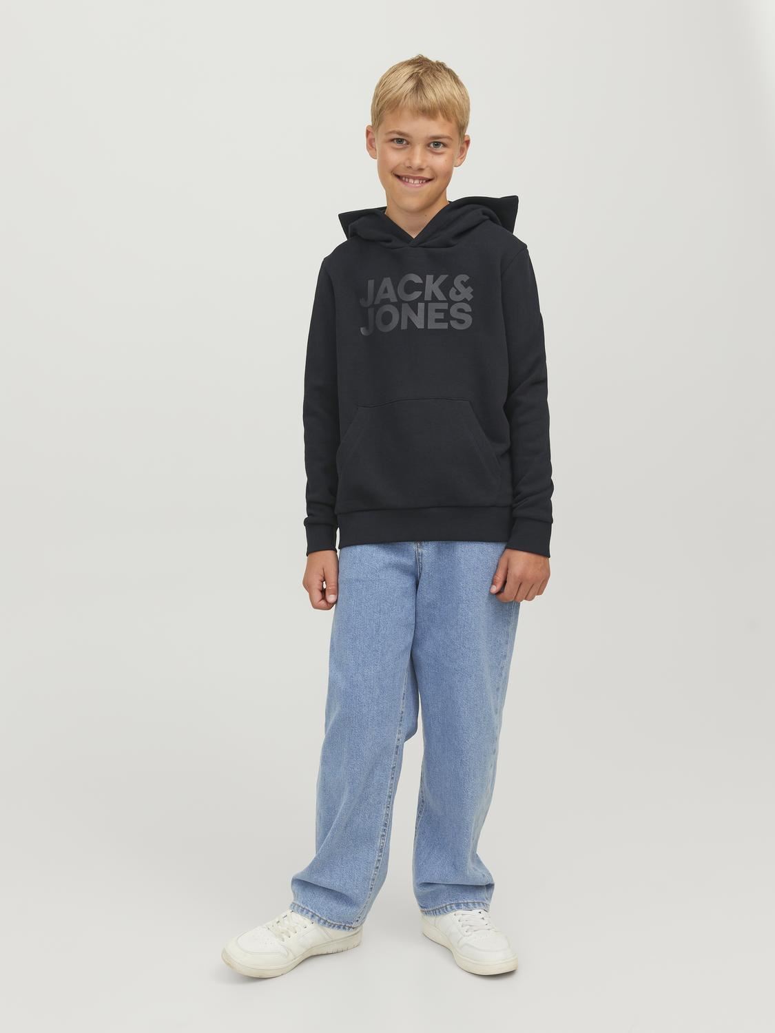Sweats à capuche Jjecorp Logo Sweat Hood Noos Jr garçon noir Jack & Jones Sweats à capuche Jjecorp Logo Sweat Hood Noos Jr garçon noir BLACK