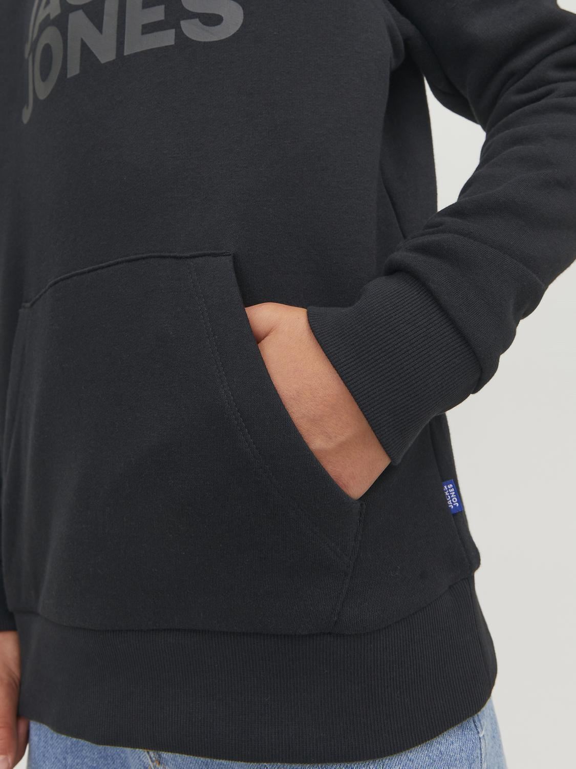 Sweats à capuche Jjecorp Logo Sweat Hood Noos Jr garçon noir Jack & Jones Sweats à capuche Jjecorp Logo Sweat Hood Noos Jr garçon noir BLACK