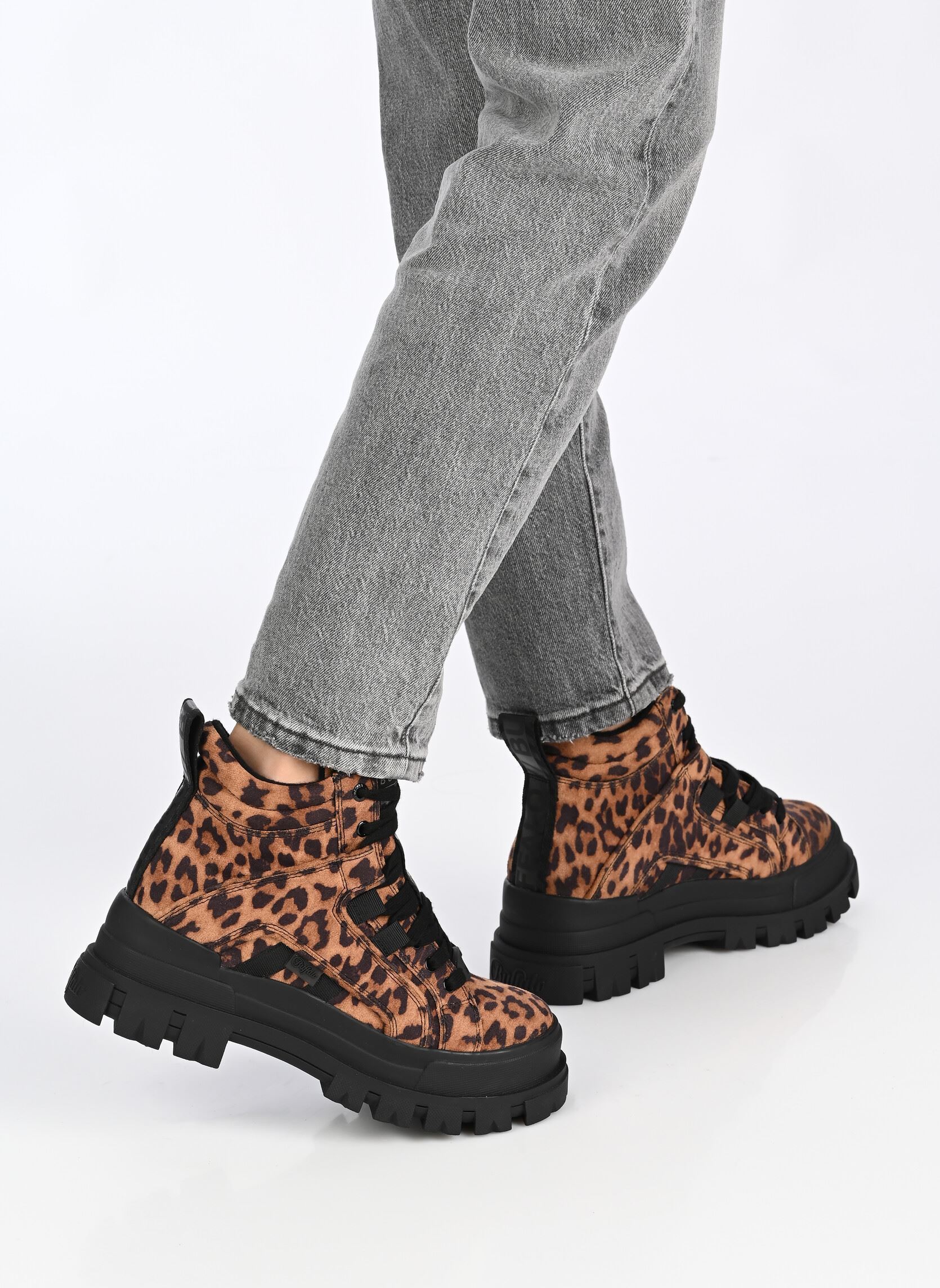 Stivaletti con lacci Aspha Nc Mid donna marrone Buffalo Stivaletti con lacci Aspha Nc Mid donna marrone BLACK/BEIGE LEO