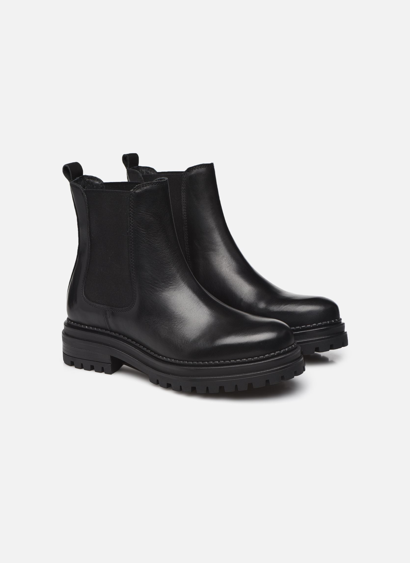 Bottines à lacets Lofi - Low Boots chelsea crantée femme noir Made By Sarenza Bottines à lacets Lofi - Low Boots chelsea crantée femme noir CUIR LISSE NOIR