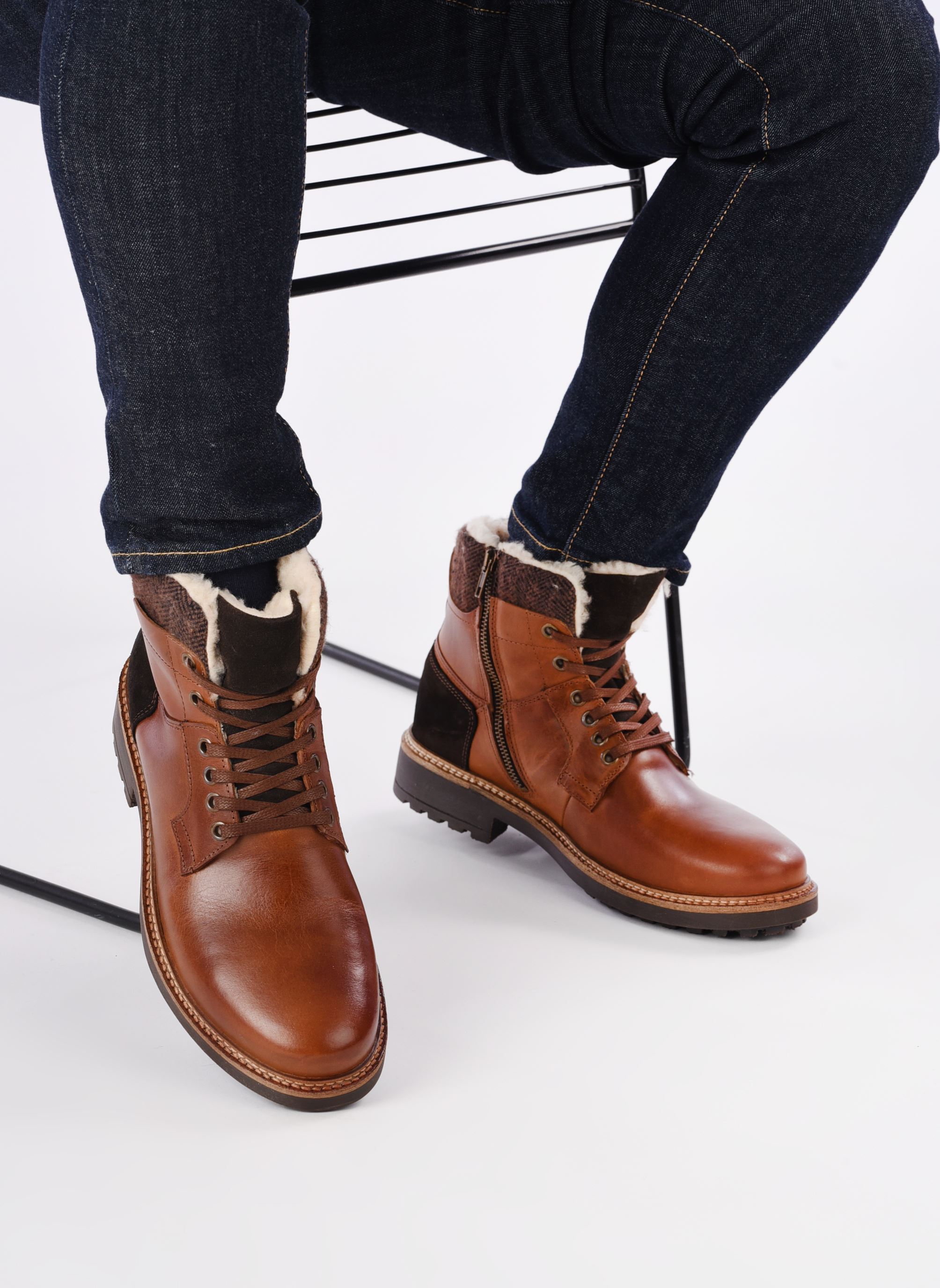 Bottines à lacets WETOW homme marron Marvin&Co Bottines à lacets WETOW homme marron FONCÉ