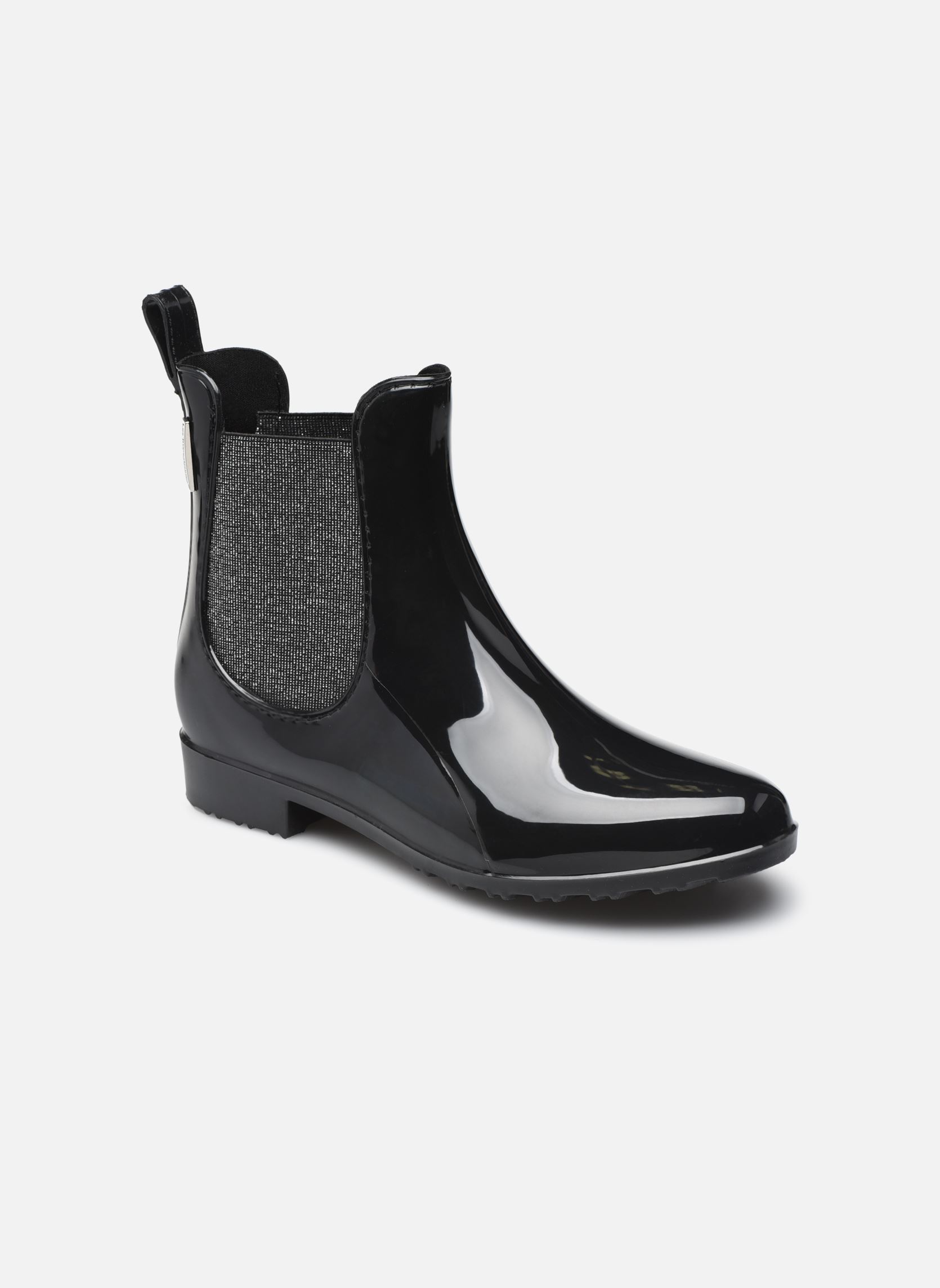 Bottes de pluie RAINBOO femme noir Les Tropéziennes par M Belarbi Bottes de pluie RAINBOO femme noir NOIR/ARGENT