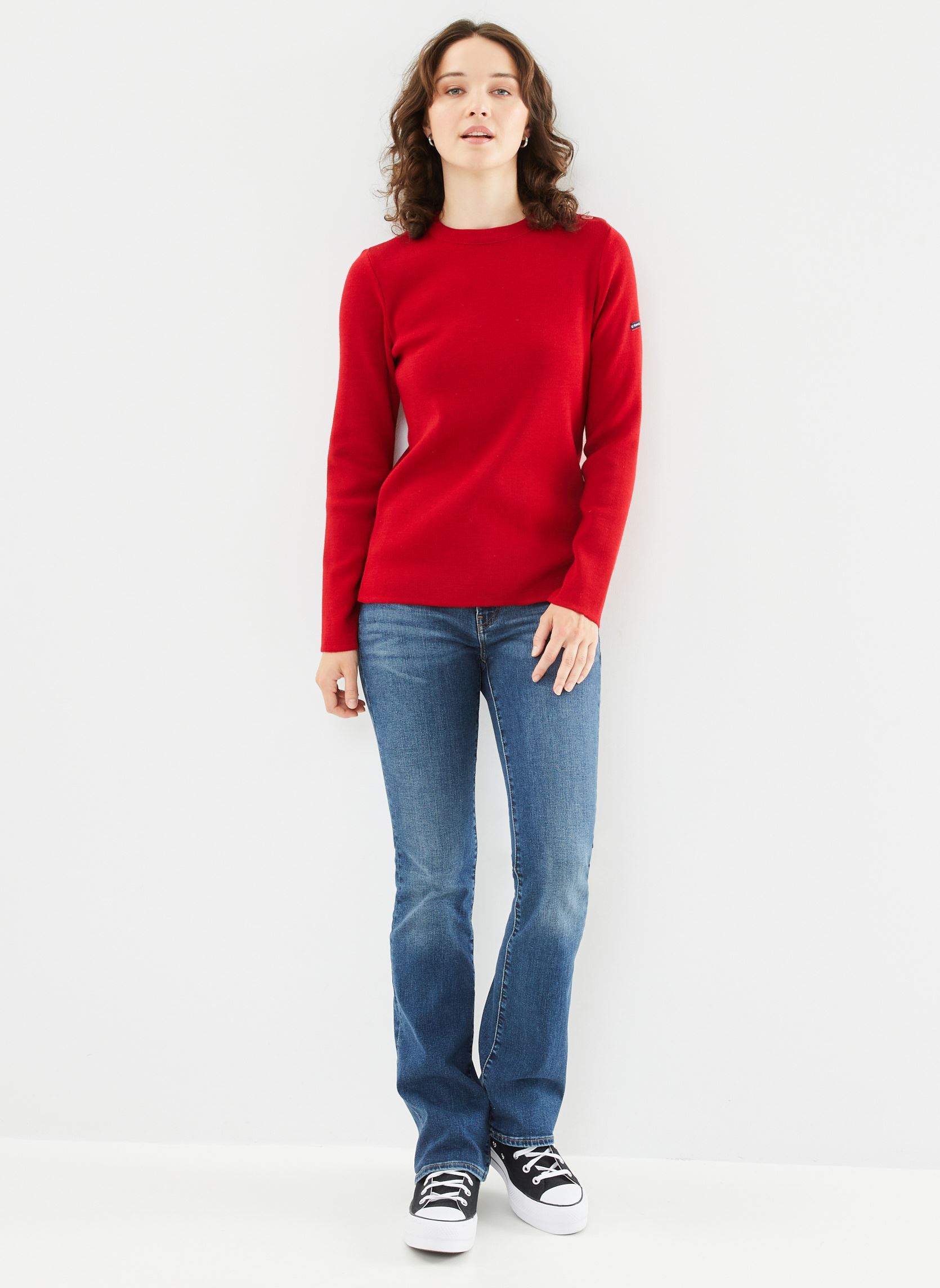 Pulls Pull marin femme rouge Armor Lux Pulls Pull marin femme rouge 296 BRAISE