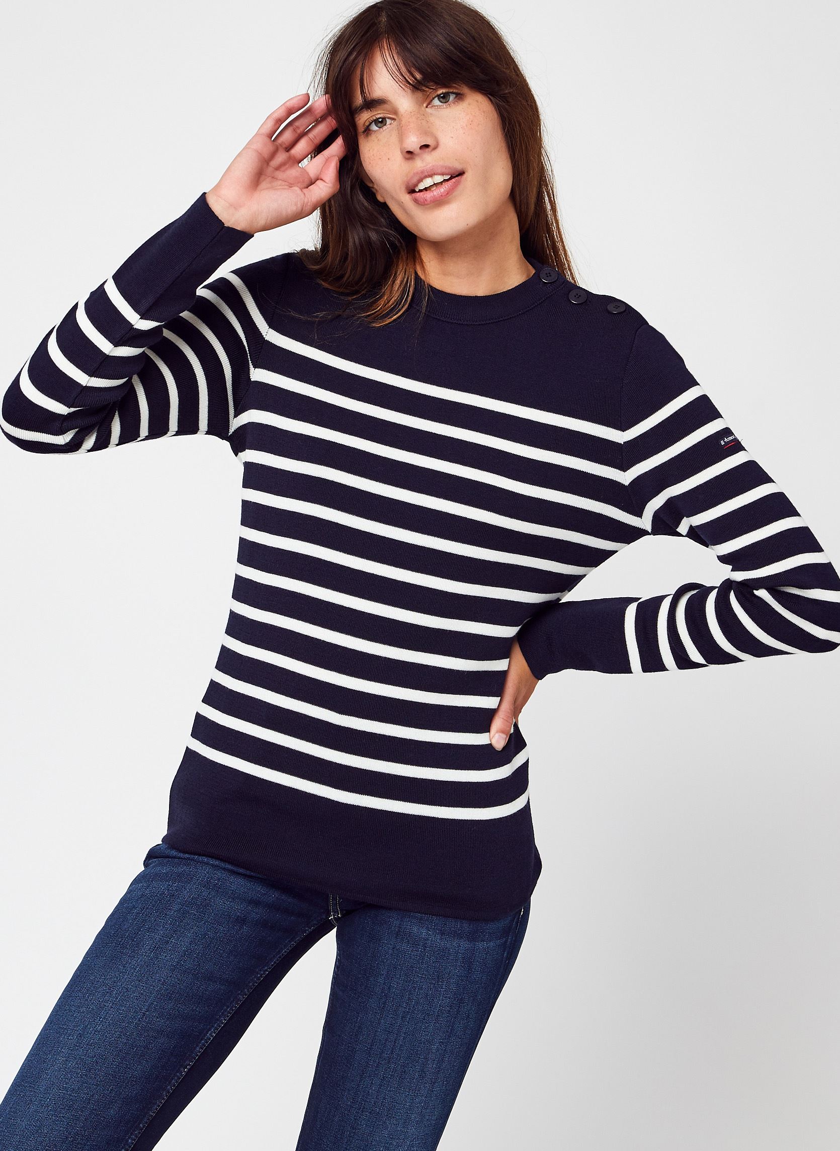 Pulls Pull Marin '' Briac'' Femme femme bleu Armor Lux Pulls Pull Marin '' Briac'' Femme femme bleu RICH NAVY - NATURE