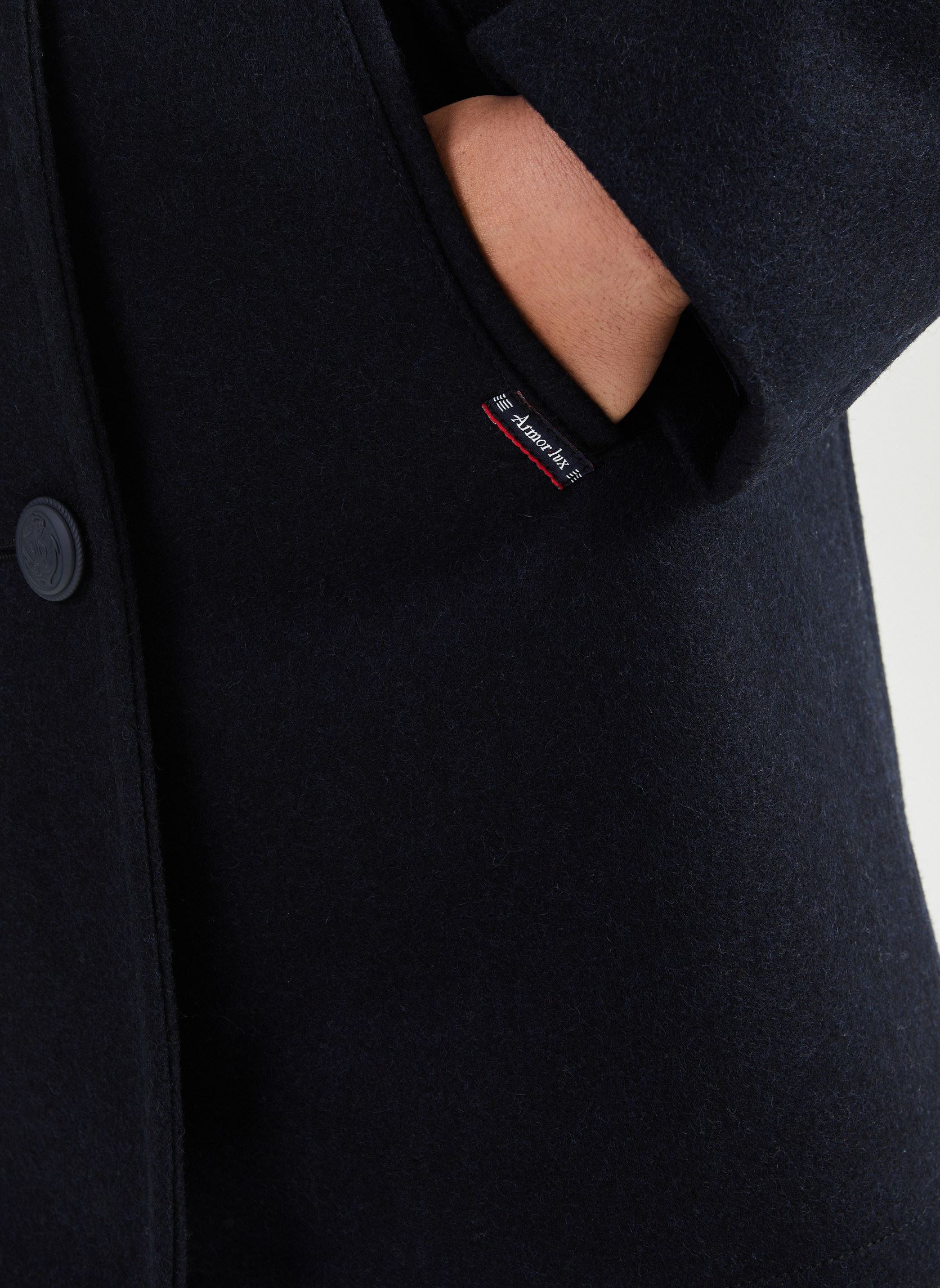 Armor Lux Caban Bicolore Fort Cicogna Uomo | Cappotto Blu Navire/Aluminio, Taglia M, Qualità Made In France Dal 1938