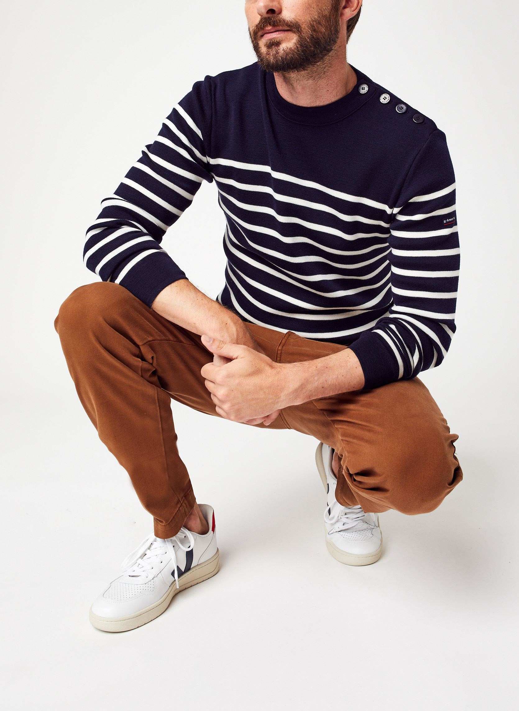 Pulls Pull Marin Goulenez homme bleu Armor Lux Pulls Pull Marin Goulenez homme bleu Navire Milk