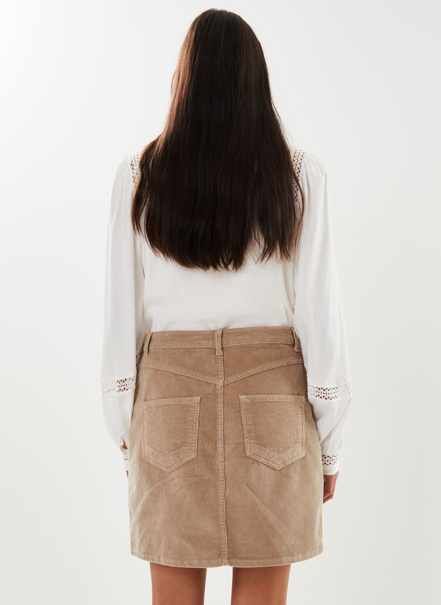 Kurze Röcke ROMY 5-pocket Baby Cord Skirt - GOTS/Veg damen beige Knowledge Cotton Apparel Kurze Röcke ROMY 5-pocket Baby Cord Skirt - GOTS/Veg damen beige 1019 TUFFET