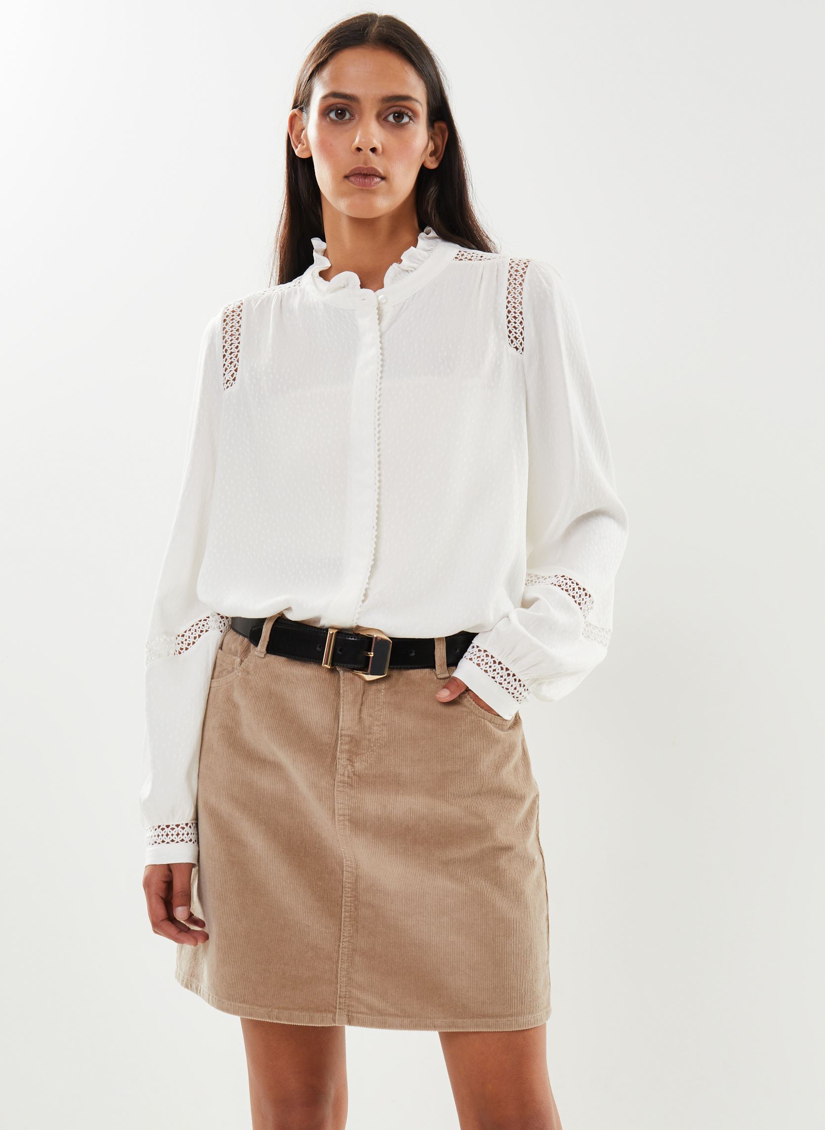 Kurze Röcke ROMY 5-pocket Baby Cord Skirt - GOTS/Veg damen beige Knowledge Cotton Apparel Kurze Röcke ROMY 5-pocket Baby Cord Skirt - GOTS/Veg damen beige 1019 TUFFET