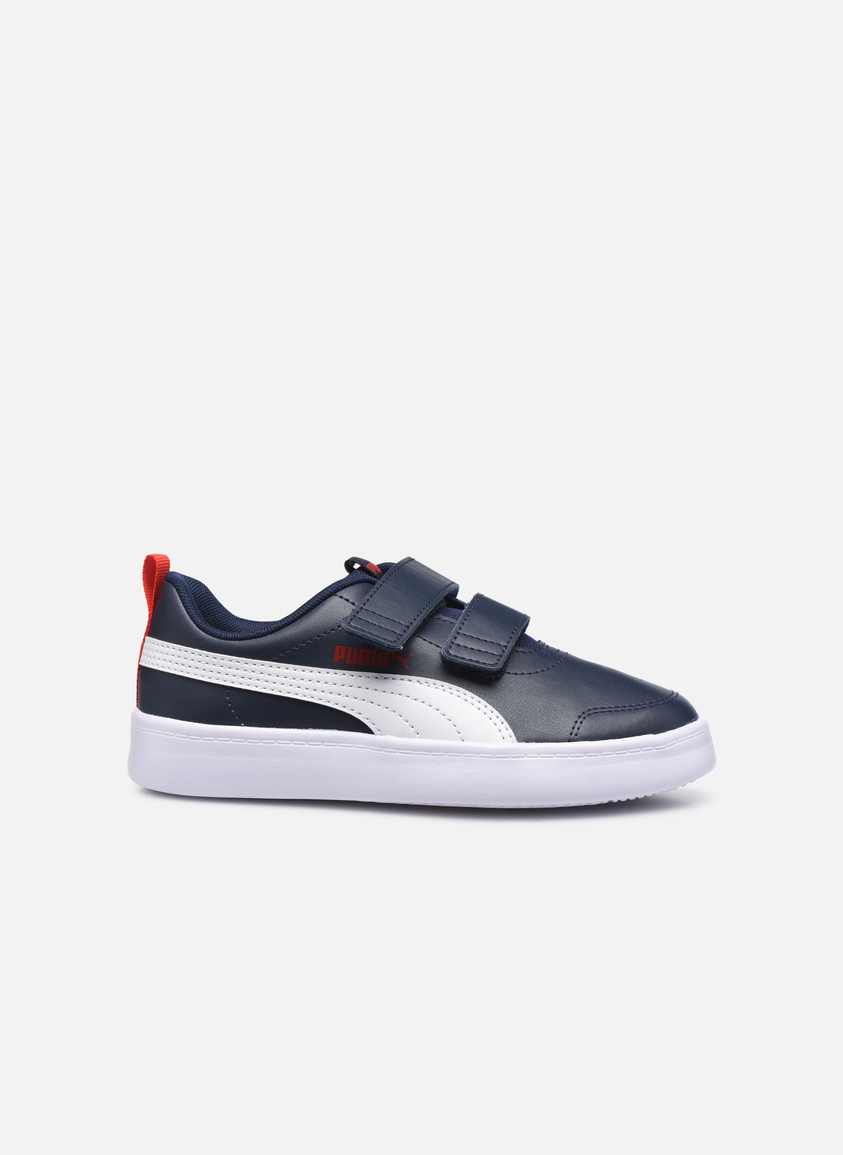 Niedrige Sneaker Ps Courtflex V2 blau Puma Niedrige Sneaker Ps Courtflex V2 blau PEACOAT-HIGH RISK RED
