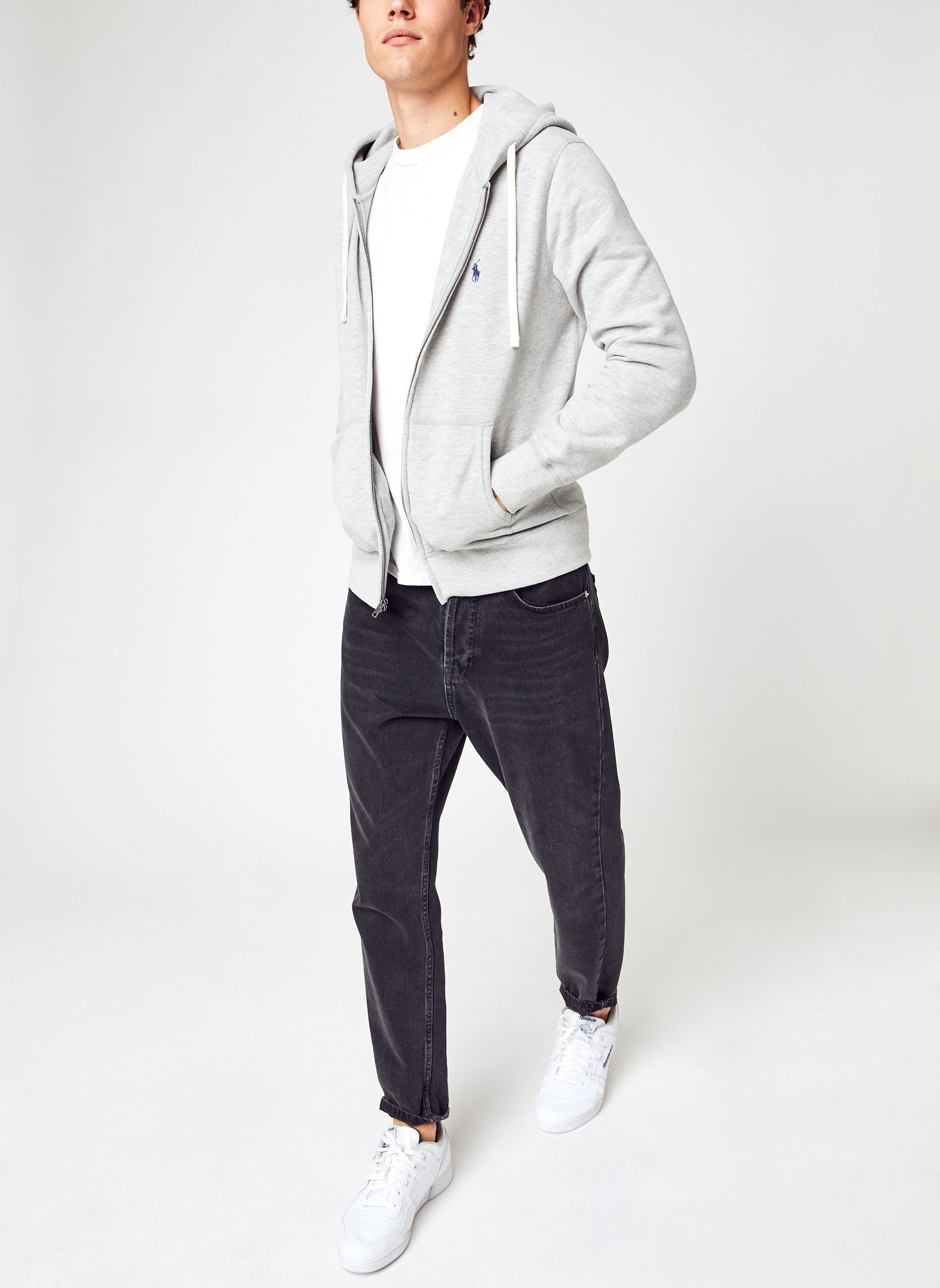 Sweats zippés Le sweat à capuche RL en molleton homme gris Polo Ralph Lauren Sweats zippés Le sweat à capuche RL en molleton homme gris ANDOVER HEATHER