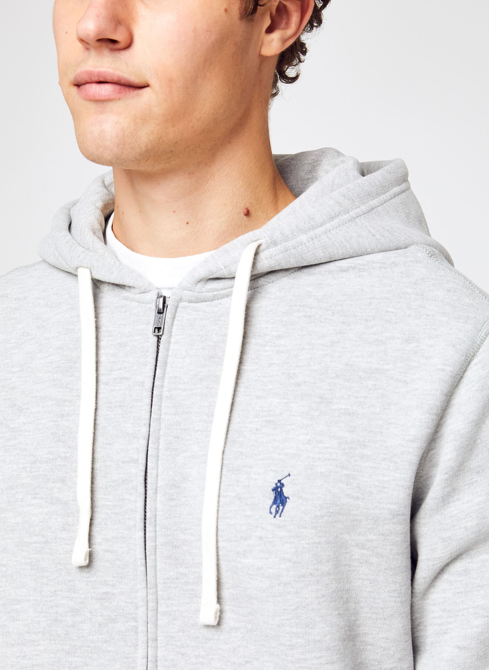 Sweats zippés Le sweat à capuche RL en molleton homme gris Polo Ralph Lauren Sweats zippés Le sweat à capuche RL en molleton homme gris ANDOVER HEATHER