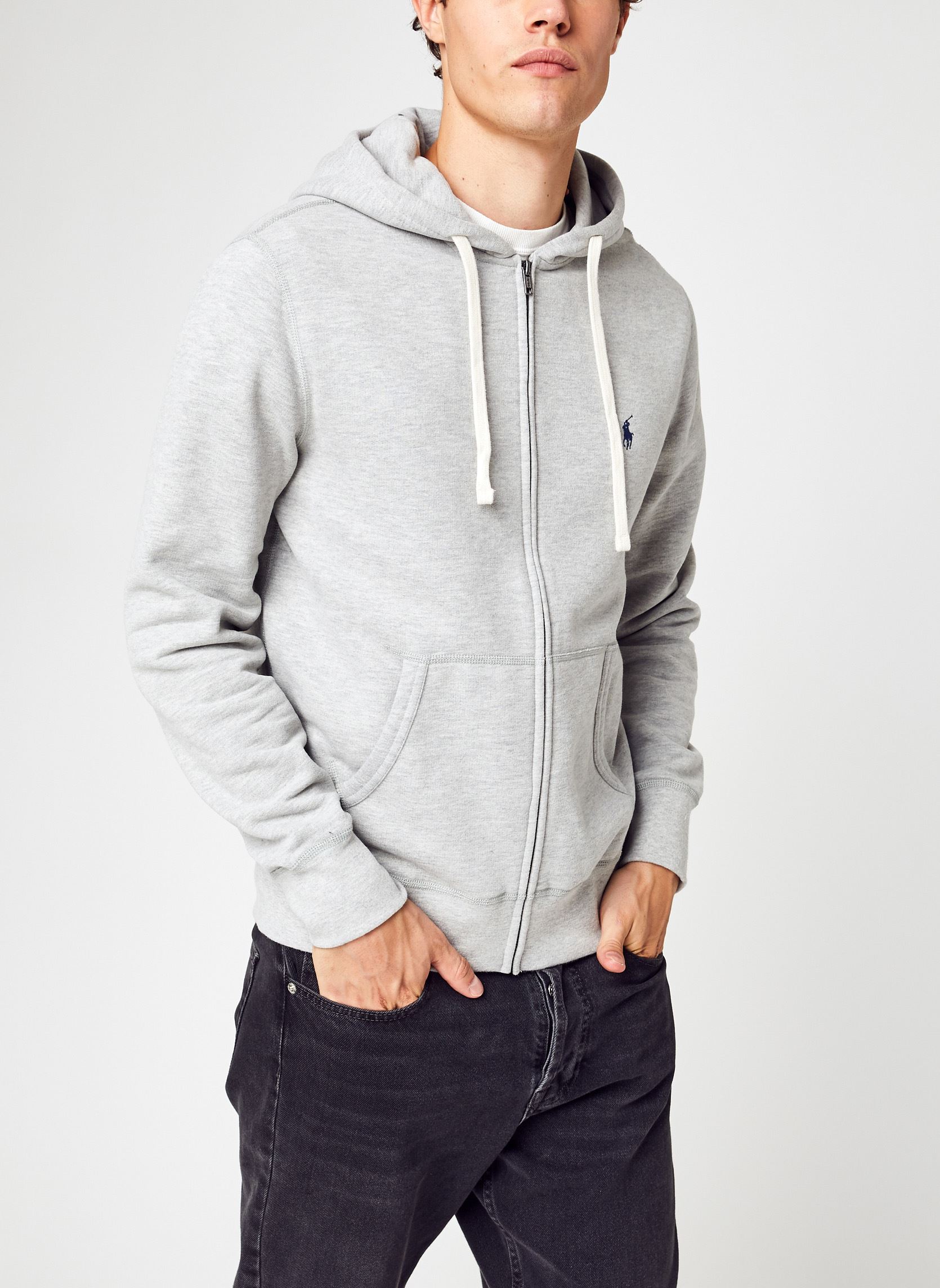 Sweats zippés Le sweat à capuche RL en molleton homme gris Polo Ralph Lauren Sweats zippés Le sweat à capuche RL en molleton homme gris ANDOVER HEATHER