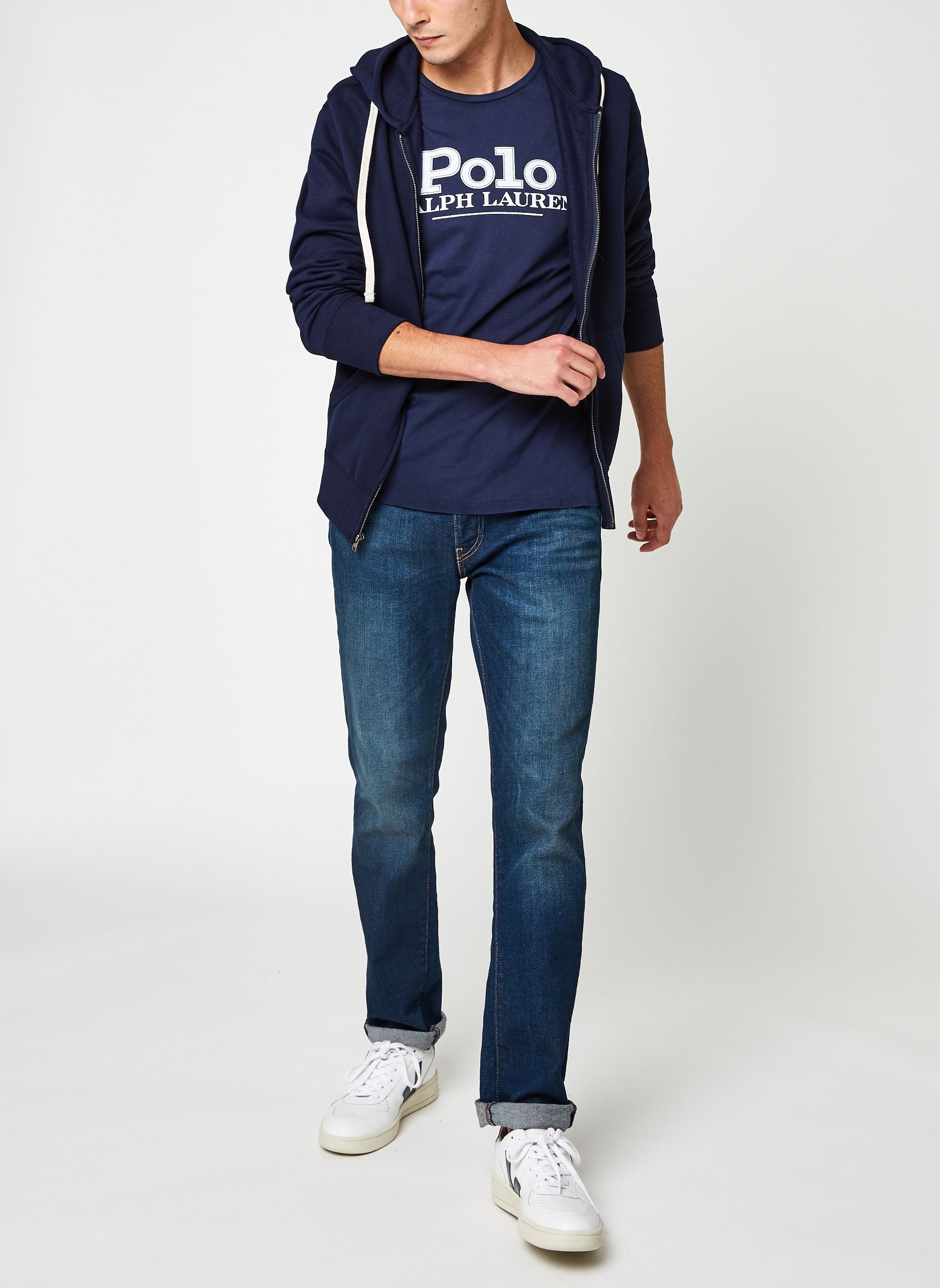 Sweats zippés Le sweat à capuche RL en molleton homme bleu Polo Ralph Lauren Sweats zippés Le sweat à capuche RL en molleton homme bleu CRUISE NAVY