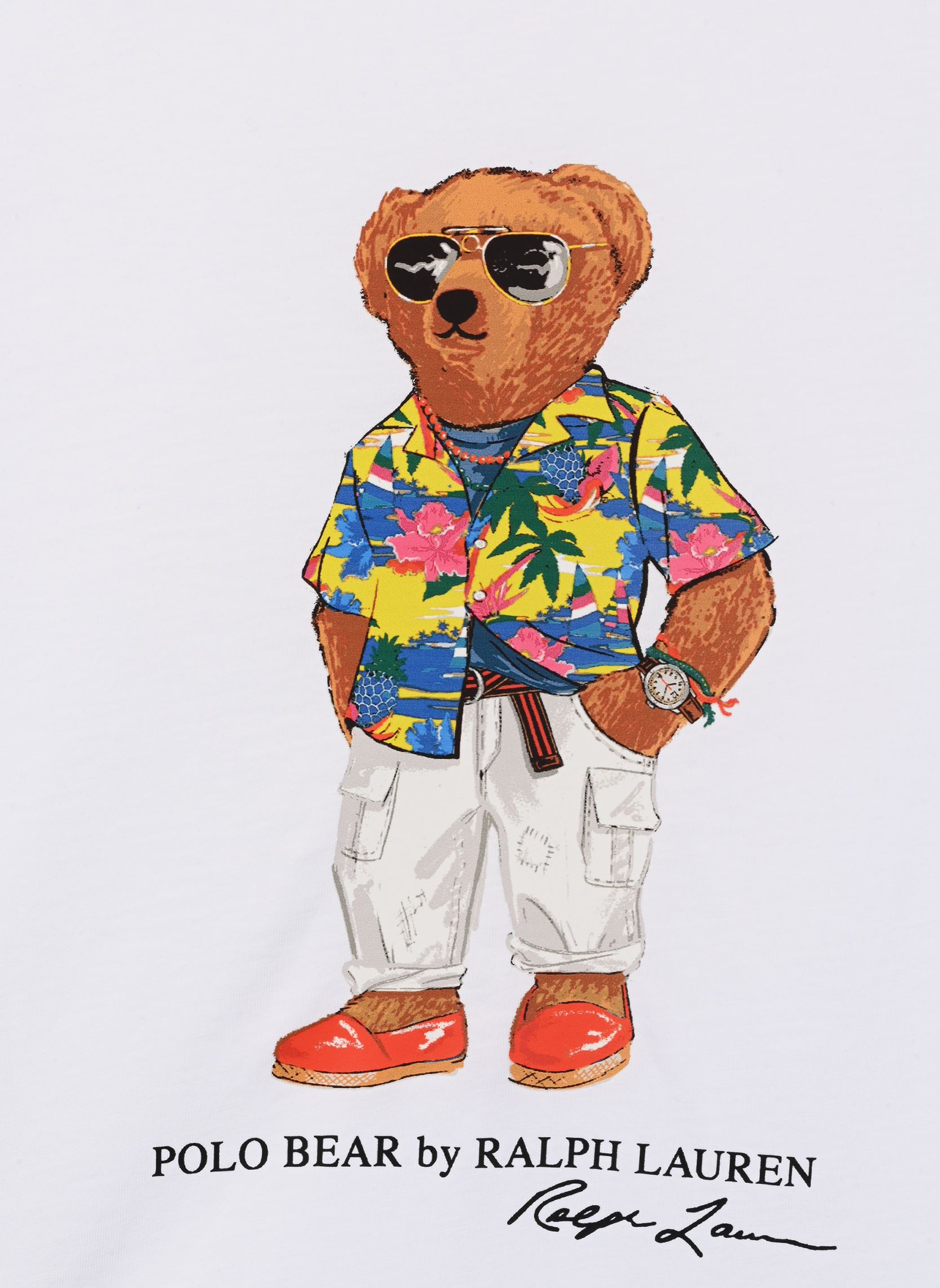 T-shirts T-shirt Polo Bear jersey de coton jongens wit Polo Ralph Lauren T-shirts T-shirt Polo Bear jersey de coton jongens wit SP24 CLB55 BEAR WHITE