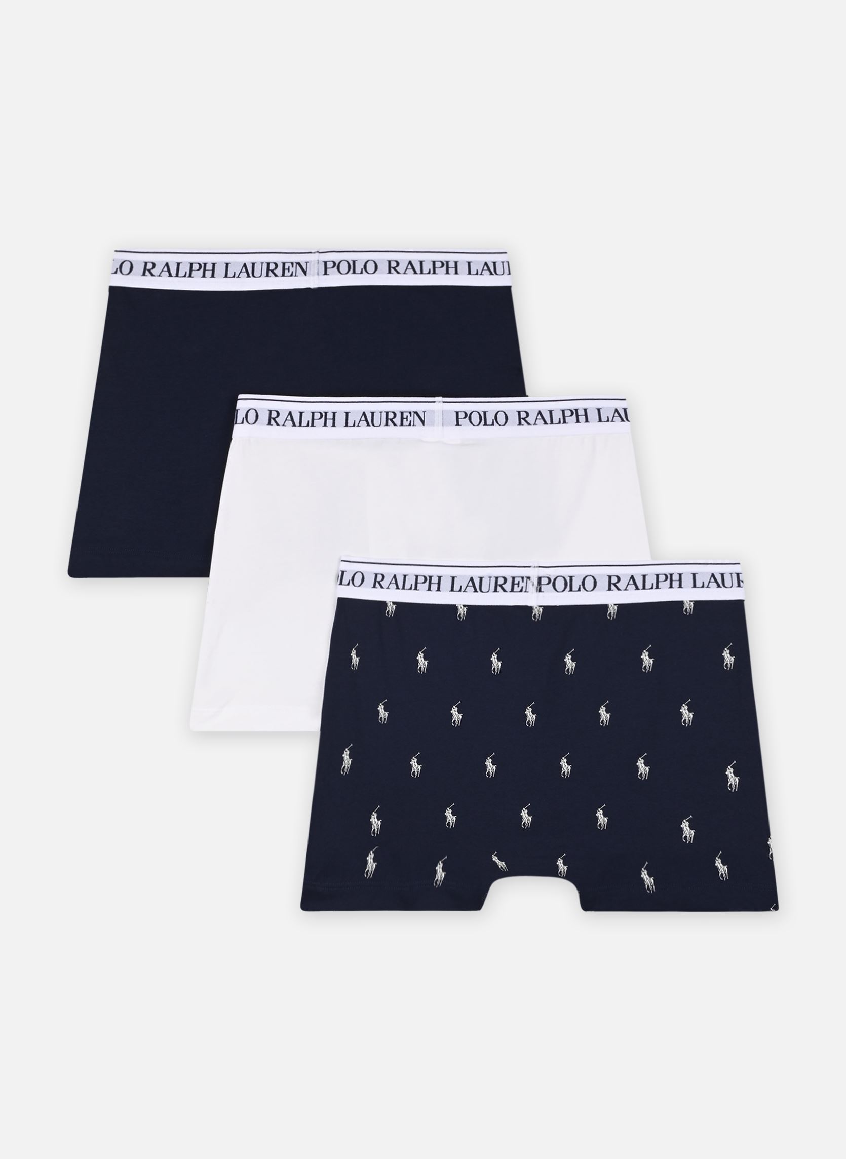 Pantalons 3 slips-boxers classiques coton stretch homme bleu Polo Ralph Lauren Pantalons 3 slips-boxers classiques coton stretch homme bleu 3PK NAVY / WHITE / NAVY AOPP