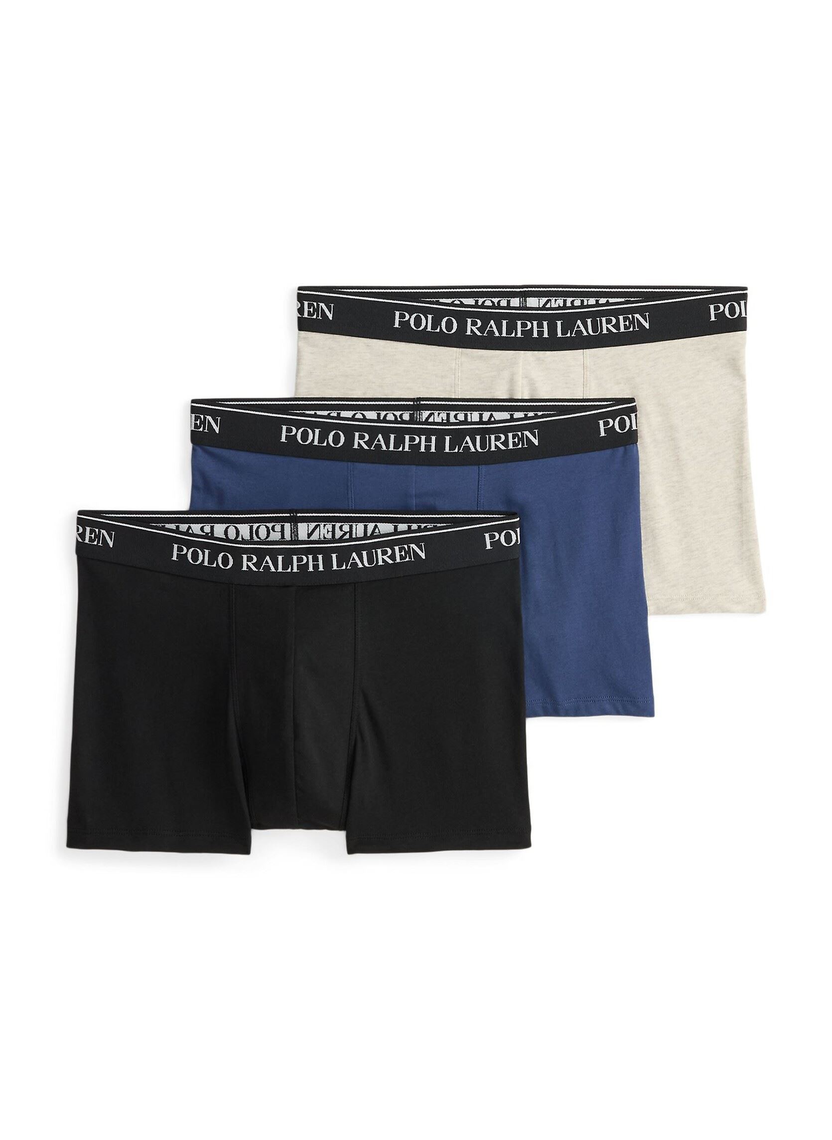 Pantalons 3 slips-boxers classiques coton stretch homme gris Polo Ralph Lauren Pantalons 3 slips-boxers classiques coton stretch homme gris 3PK RSTC NVY/LT SPRT HTR/BLCK