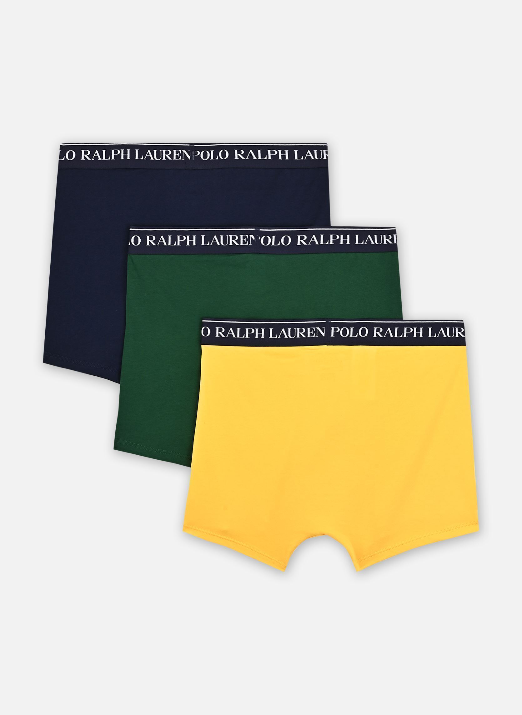 Pantalons 3 slips-boxers classiques coton stretch homme vert Polo Ralph Lauren Pantalons 3 slips-boxers classiques coton stretch homme vert 3PK NW FORST/YLLWFIN/CR NAVY
