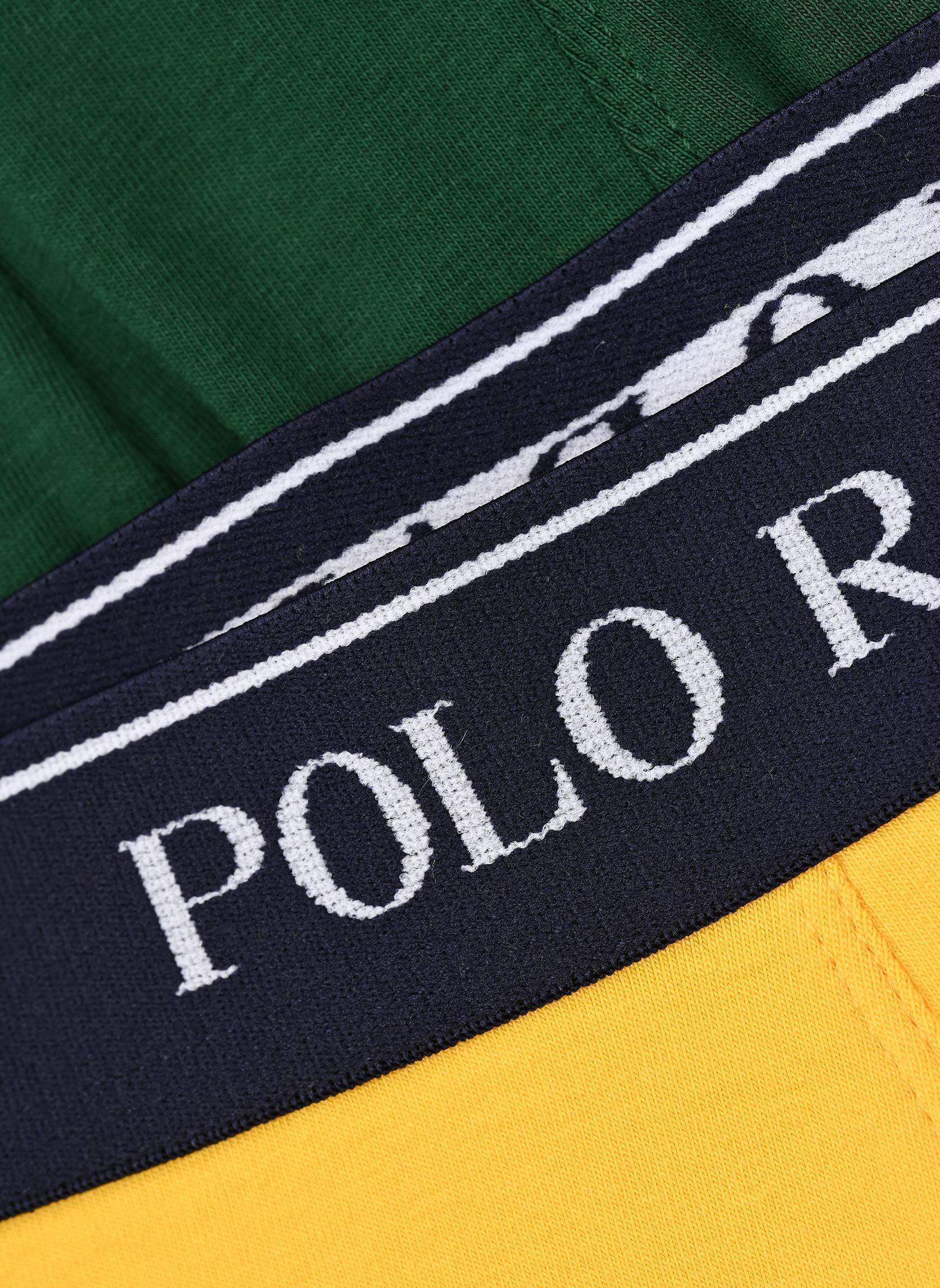 Pantalons 3 slips-boxers classiques coton stretch homme vert Polo Ralph Lauren Pantalons 3 slips-boxers classiques coton stretch homme vert 3PK NW FORST/YLLWFIN/CR NAVY