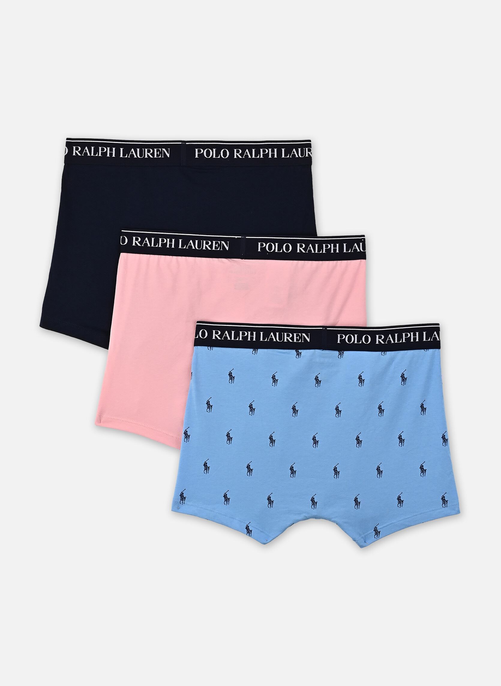 Pantalons 3 slips-boxers classiques coton stretch homme multicolore Polo Ralph Lauren Pantalons 3 slips-boxers classiques coton stretch homme multicolore 3PK CHAT BLU AOP/RSRT PNK/NAVY
