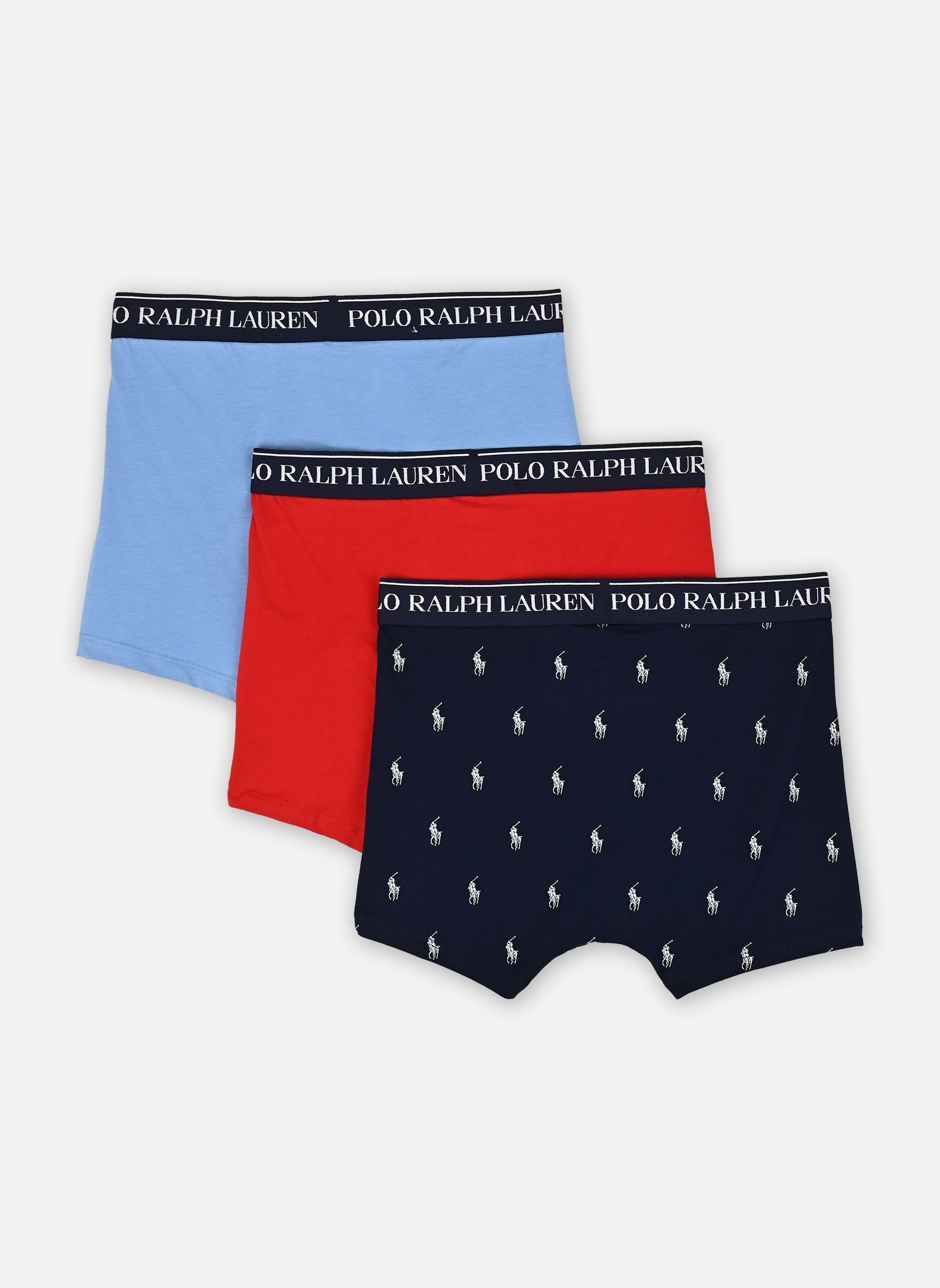 Pantalons 3 slips-boxers classiques coton stretch homme multicolore Polo Ralph Lauren Pantalons 3 slips-boxers classiques coton stretch homme multicolore 3PK NVY AOP/BRSTL BLU/RL RED