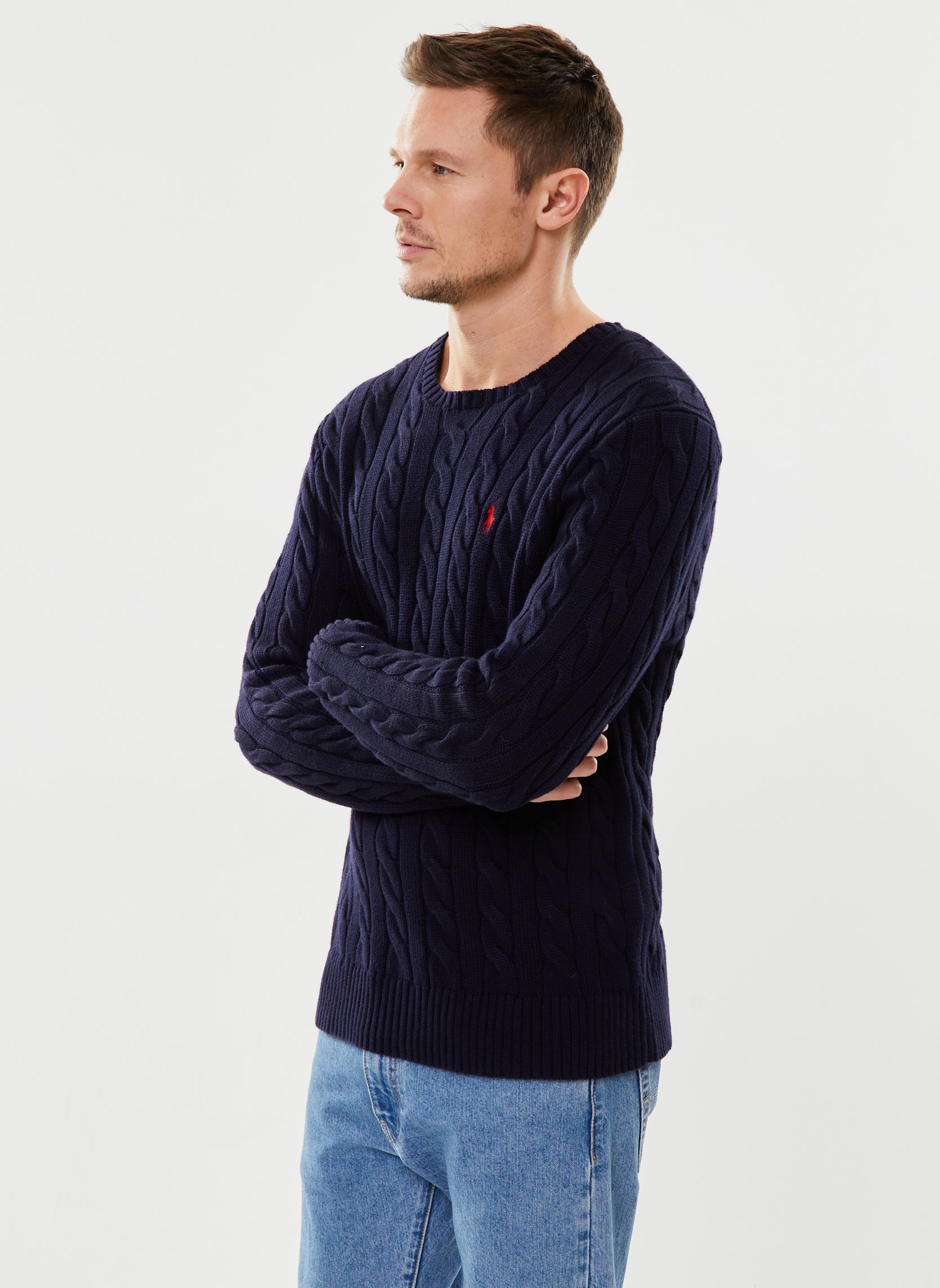 Pull Polo Ralph Lauren PULL COL ROND EN MAILLE TORSADEE EU - vue 4