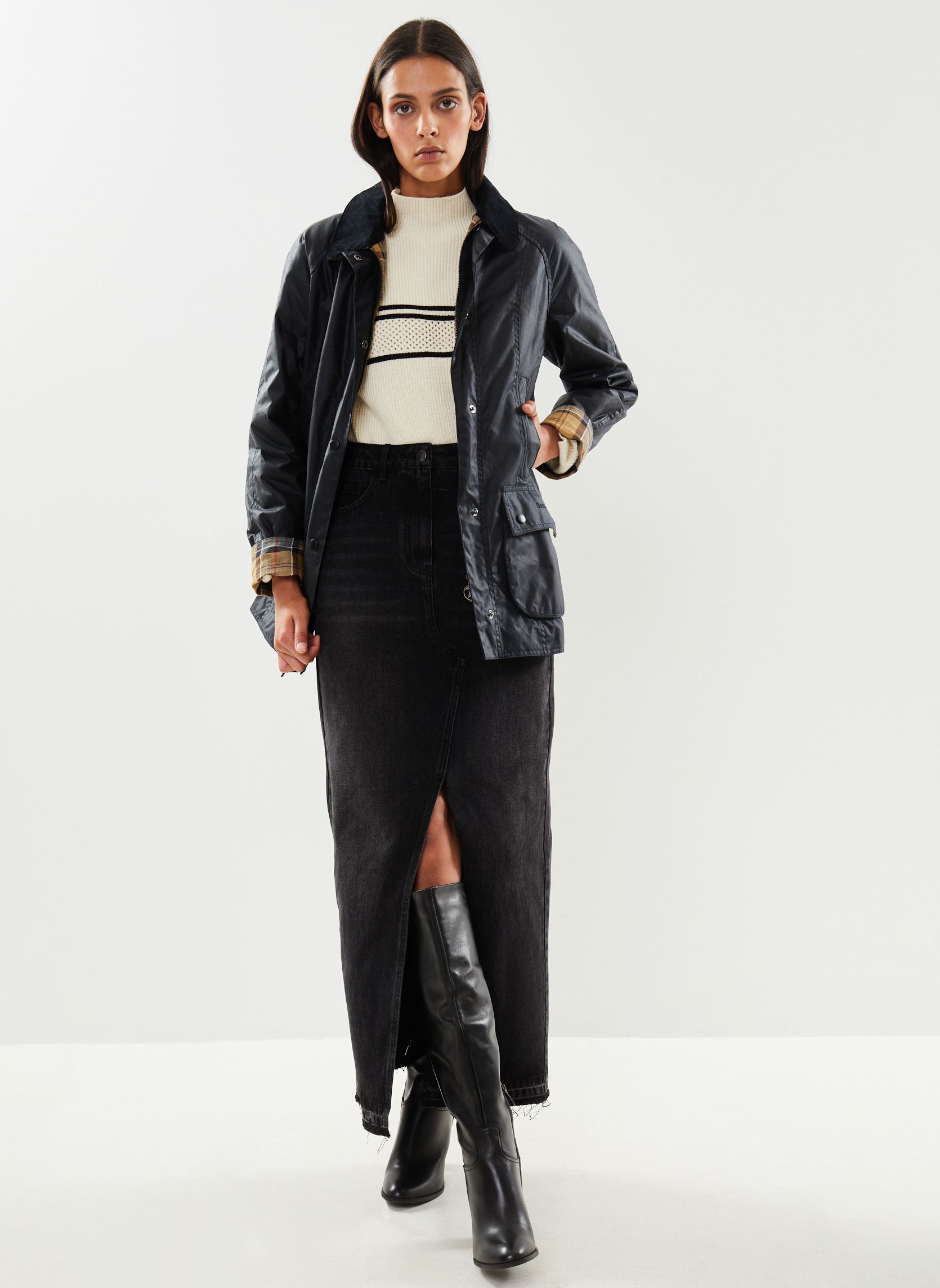 Winterjas Beadnell Wax Jacket dames blauw Barbour Winterjas Beadnell Wax Jacket dames blauw NAVY