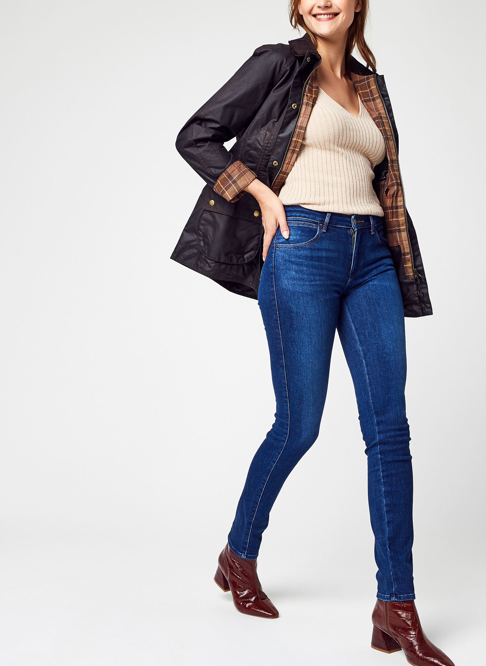 Winterjas Beadnell Wax Jacket dames blauw Barbour Winterjas Beadnell Wax Jacket dames blauw RUSTIC