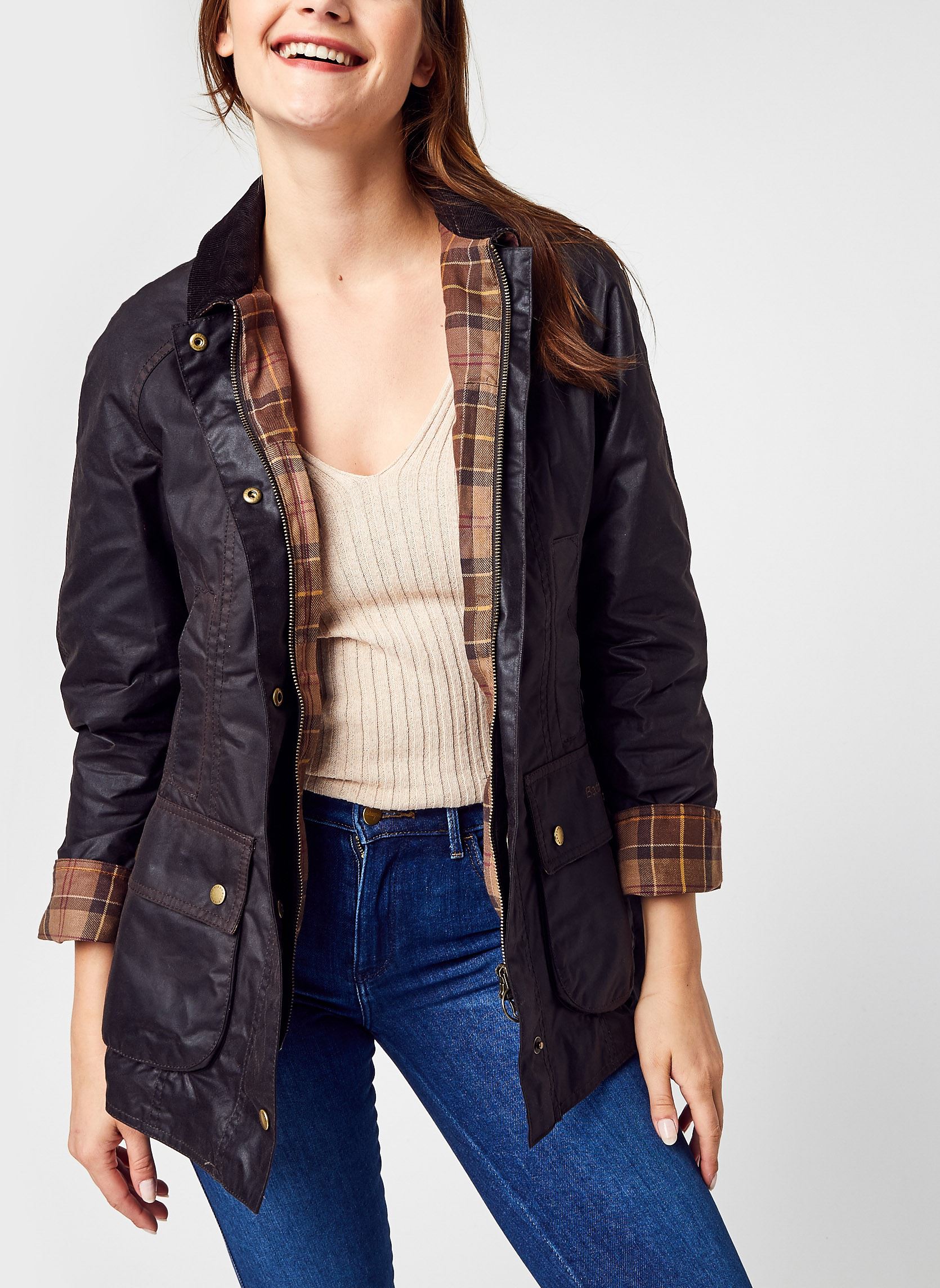 Winterjas Beadnell Wax Jacket dames blauw Barbour Winterjas Beadnell Wax Jacket dames blauw RUSTIC