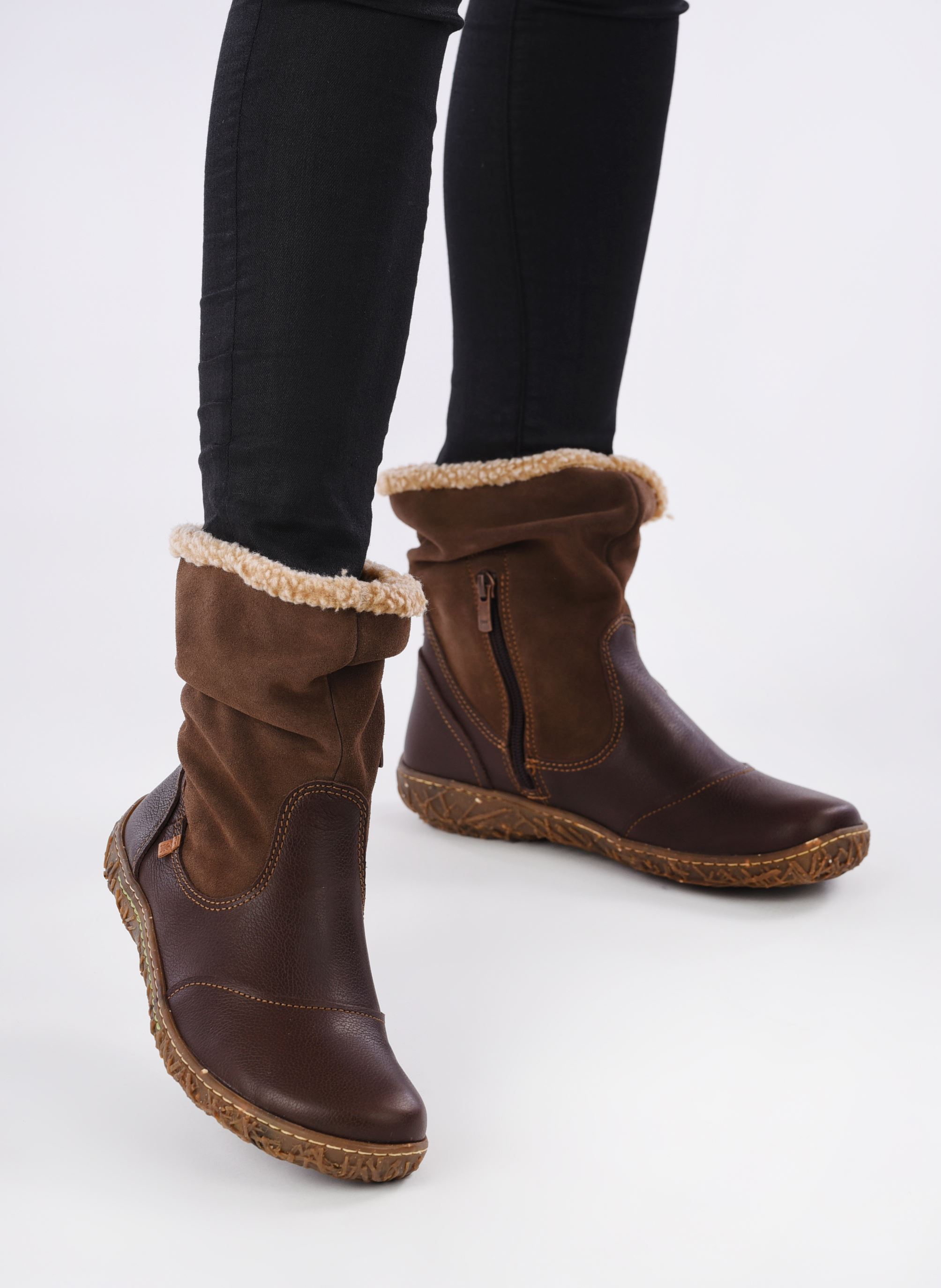 Gefütterte Stiefeletten NIDO N758 damen braun El Naturalista Gefütterte Stiefeletten NIDO N758 damen braun NATURAL GRAIN LUX S. BROWN