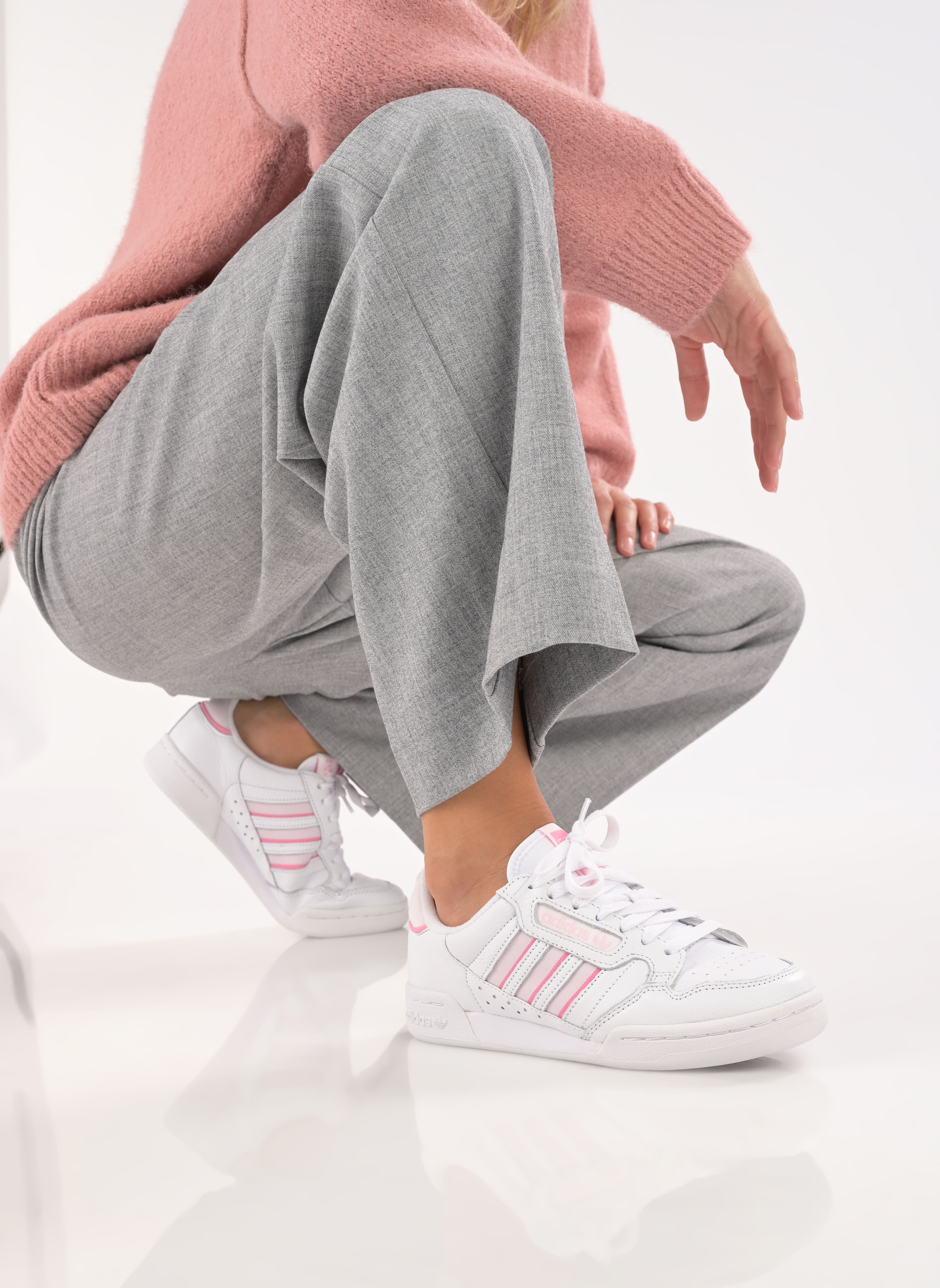 Niedrige Sneaker Continental 80 Str W damen weiß adidas originals Niedrige Sneaker Continental 80 Str W damen weiß FTWWHT/CLPINK/ALMPNK