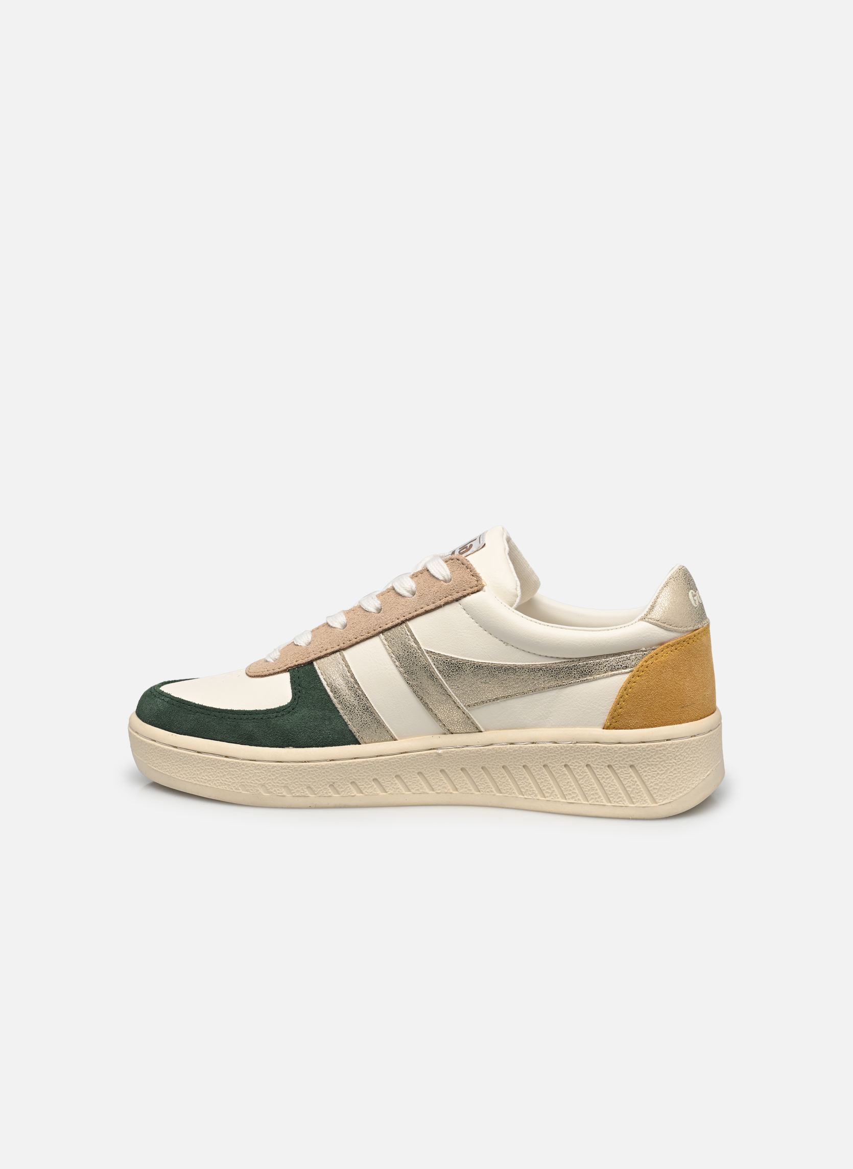Niedrige Sneaker Grandslam Quadrant W damen weiß Gola Niedrige Sneaker Grandslam Quadrant W damen weiß OFF WHITE/EVERGREEN/GOLD/SUN