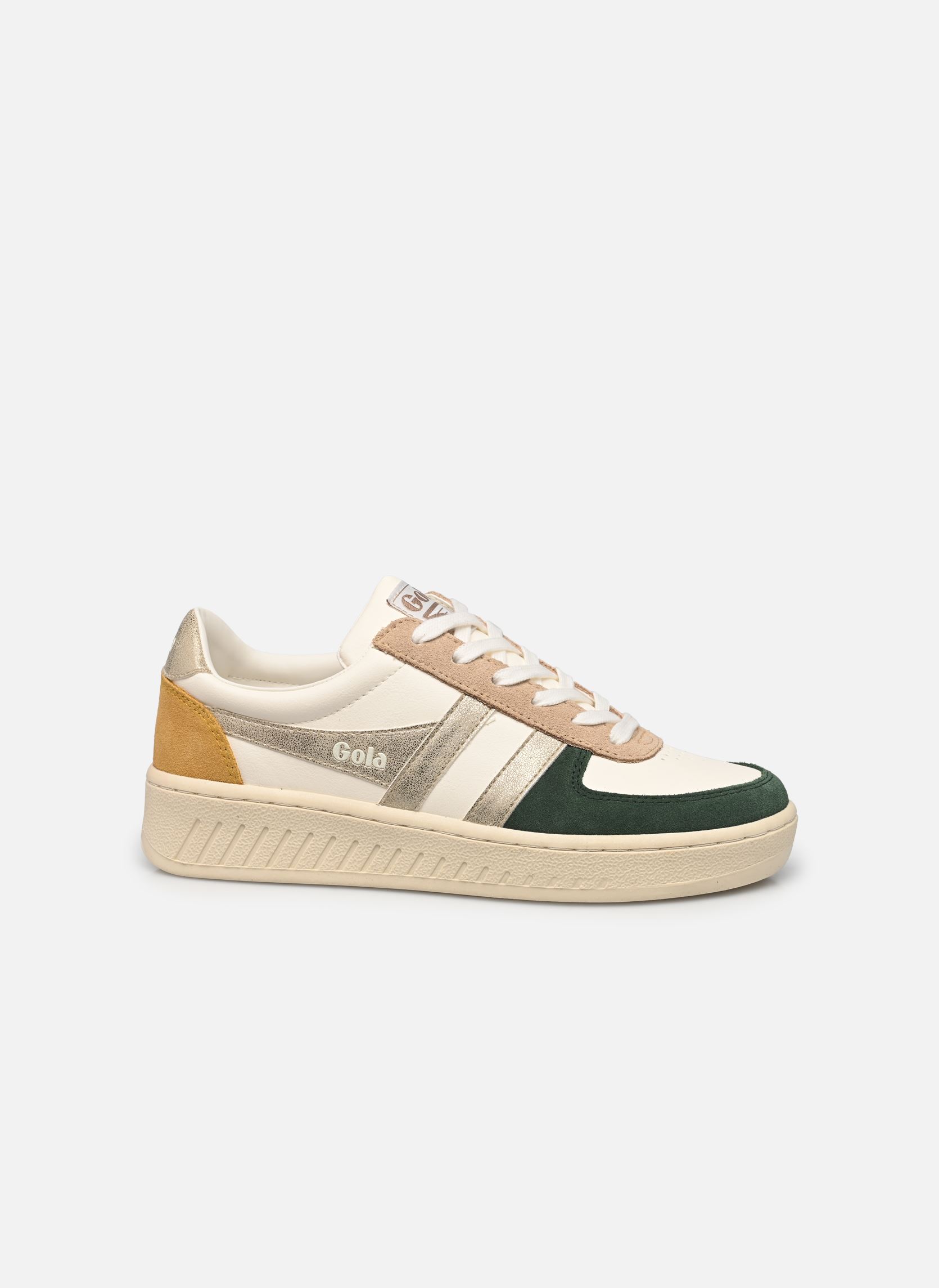 Niedrige Sneaker Grandslam Quadrant W damen weiß Gola Niedrige Sneaker Grandslam Quadrant W damen weiß OFF WHITE/EVERGREEN/GOLD/SUN