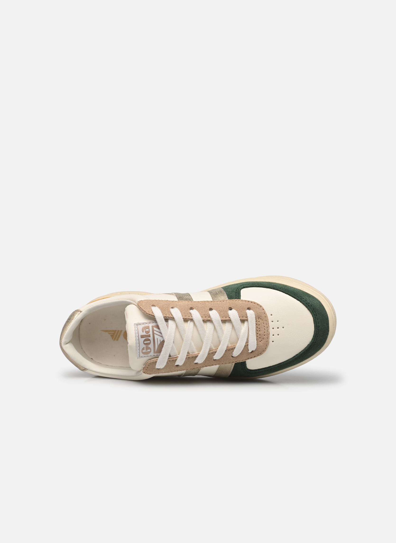 Niedrige Sneaker Grandslam Quadrant W damen weiß Gola Niedrige Sneaker Grandslam Quadrant W damen weiß OFF WHITE/EVERGREEN/GOLD/SUN