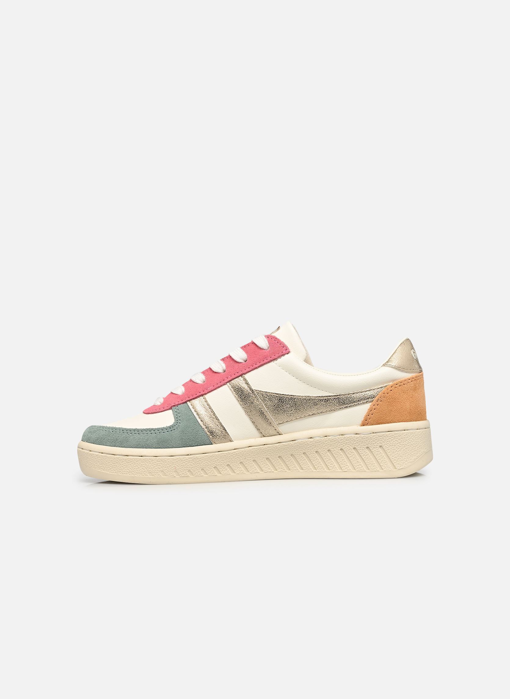 Gola Grandslam Quadrant Off Multi Metallic Color Block Sneakers in Natural
